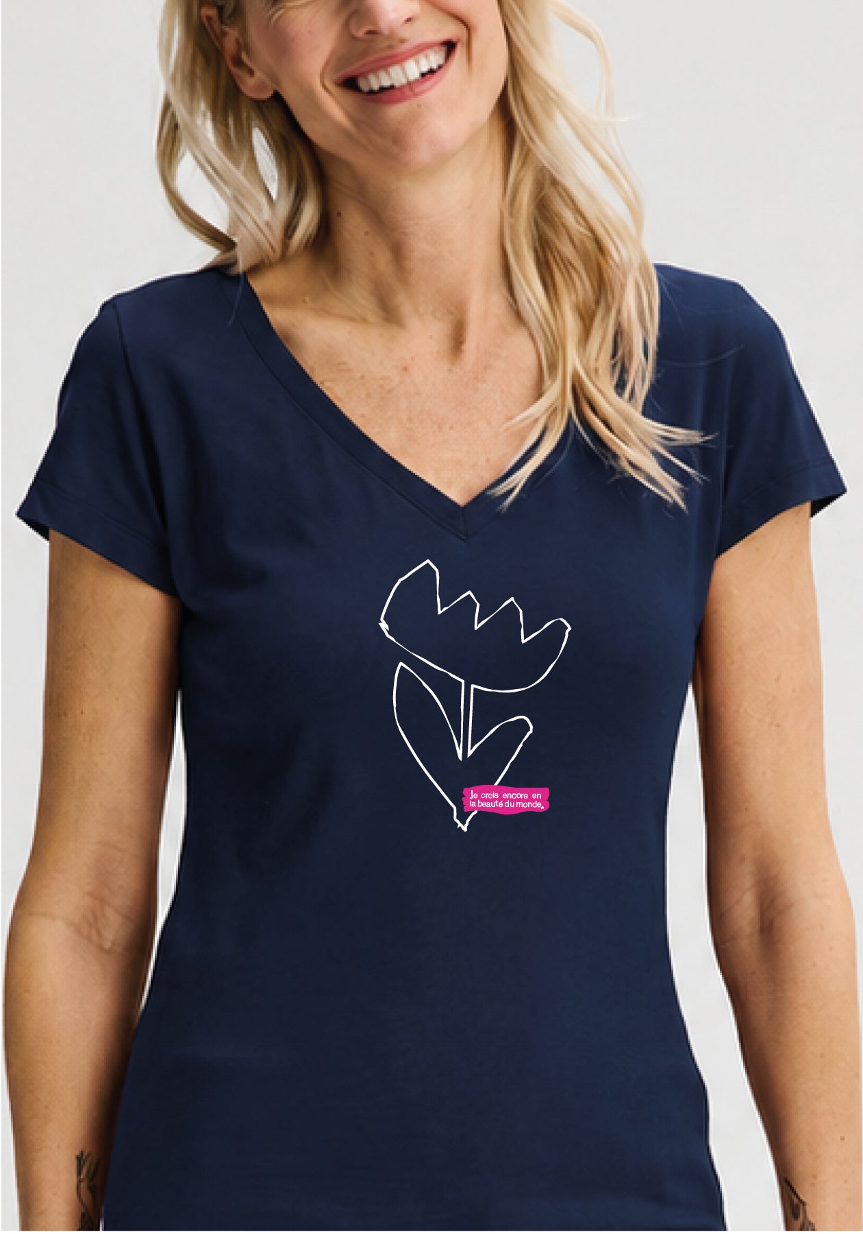 Lavender Navy Tunic – Bamboo & Organic Cotton | Fly Bird Print | Message Factory