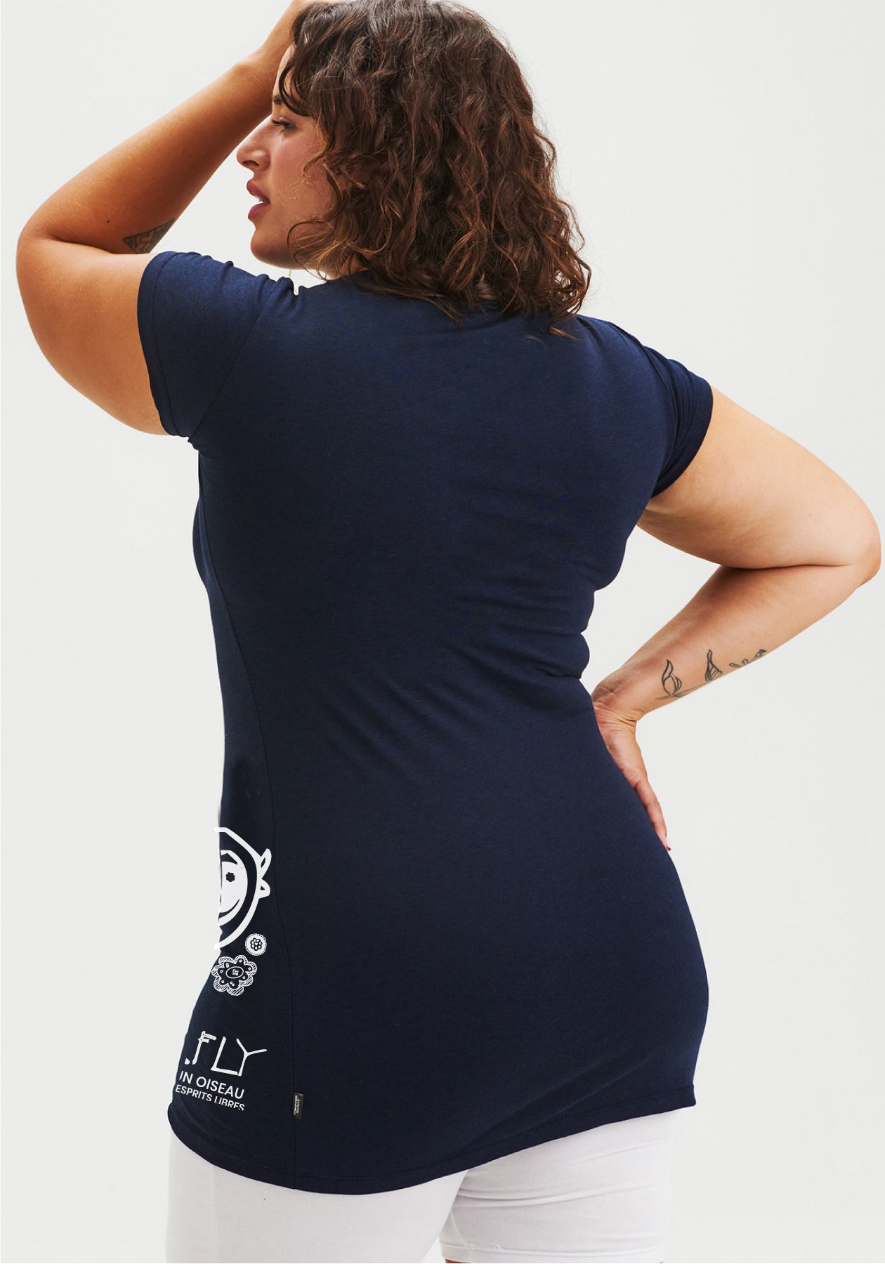 LAVENDER - Tunique col V marine