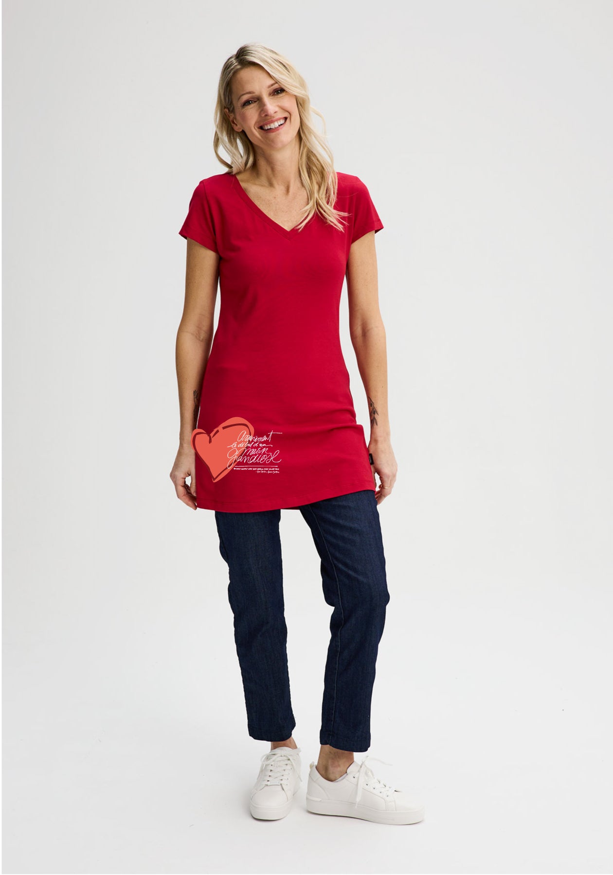 LAVENDER - Red V-neck tunic