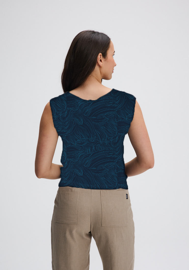 BATISCAN - Printed bamboo short sleeve top