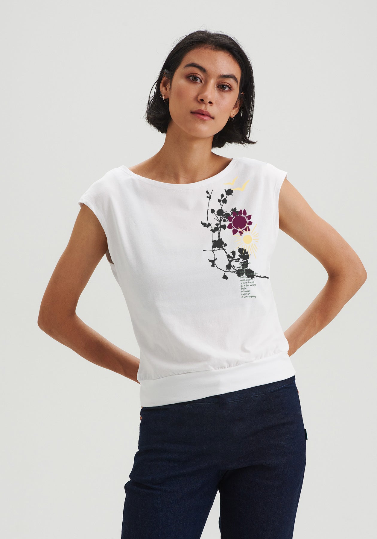 BATISCAN - White short sleeve top