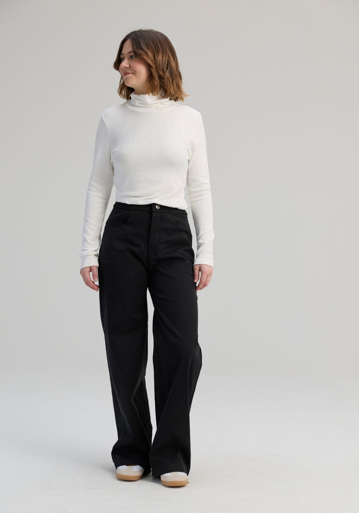 Richelieu - Pantalon Noir en Lyocell et coton