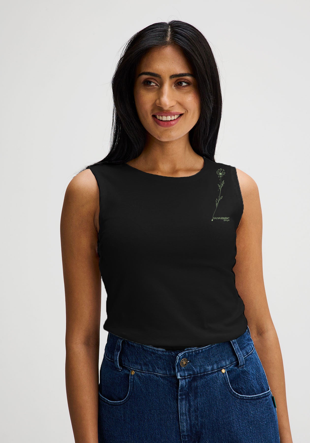 BROMPTON - Sauvagement simple black tank top