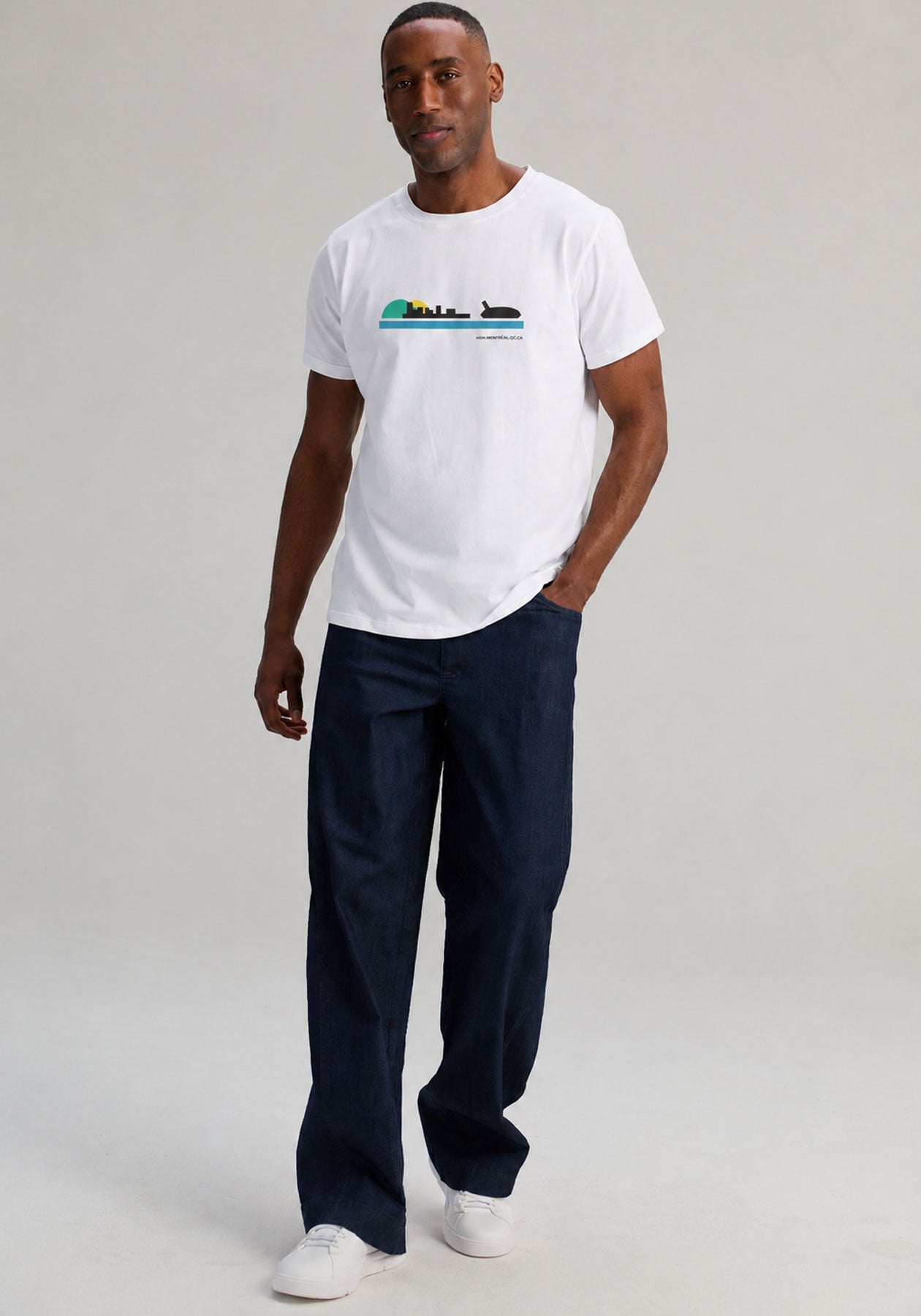 MTL un fleuve - T-shirt Blanc en Coton | OÖM Ethikwear