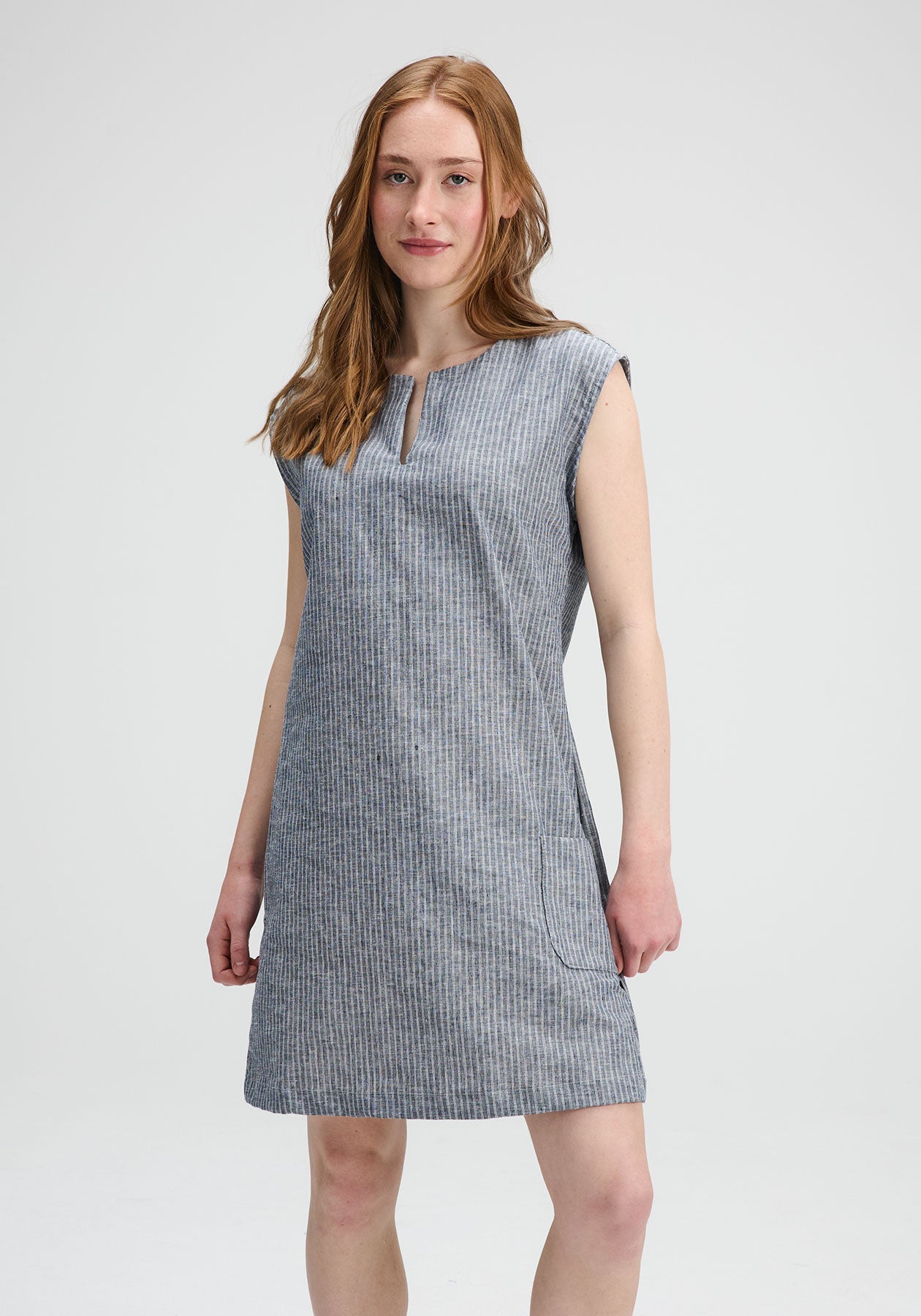 ORLEANS - Blue striped hemp tunic dress