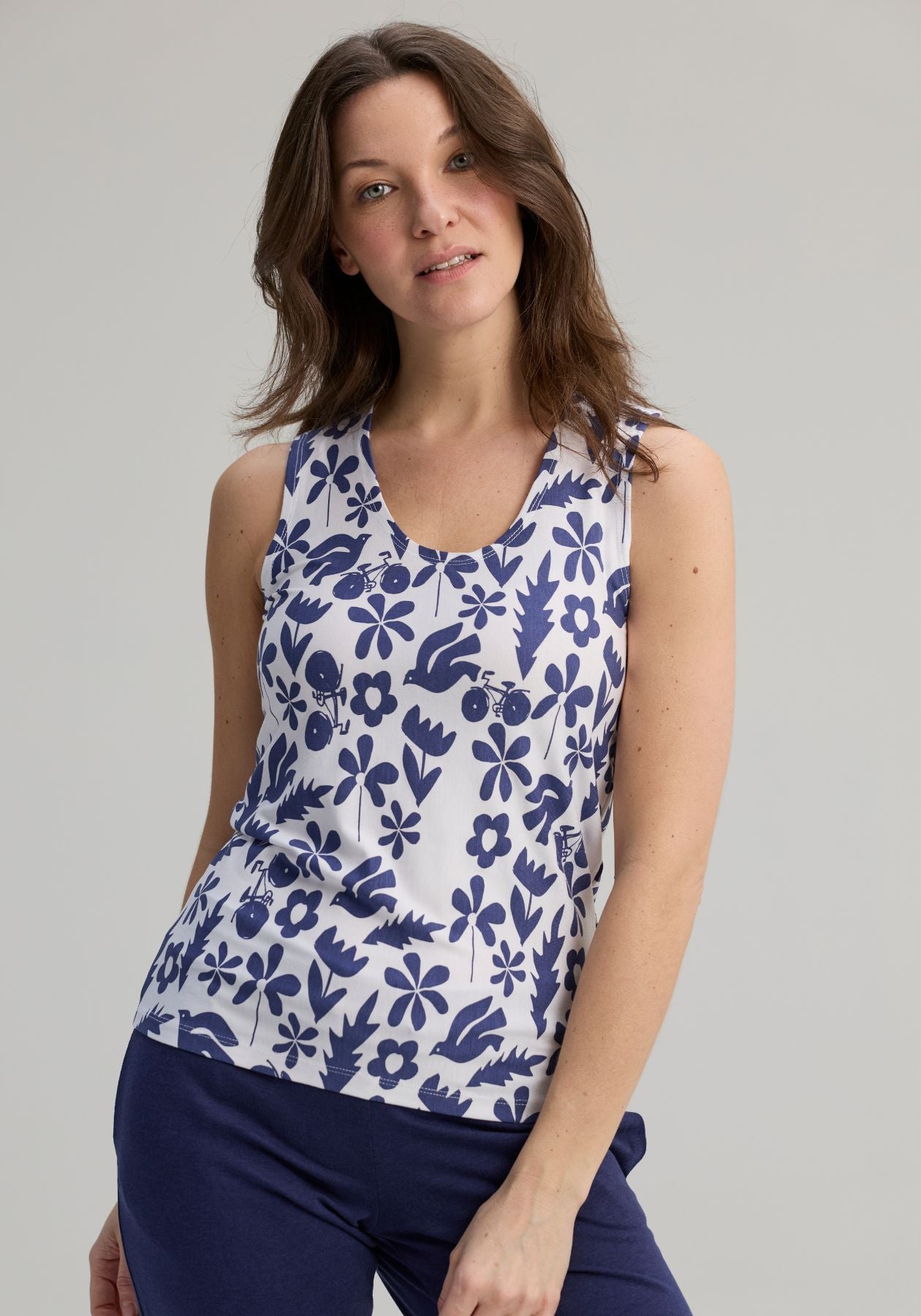 Mimosa - Camisole imprimée marine