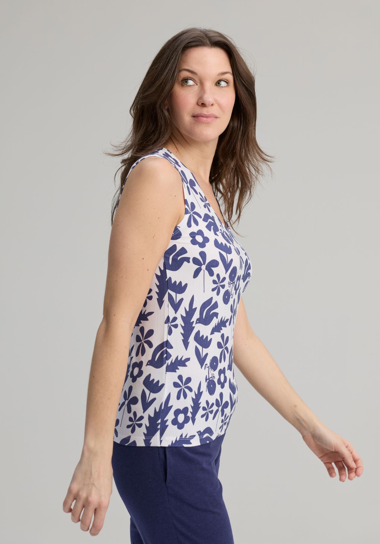 Mimosa - Camisole imprimée marine