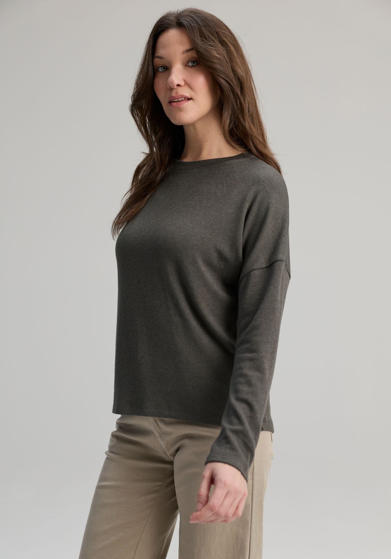 CHANDLER - Haut manches longues gris-vert