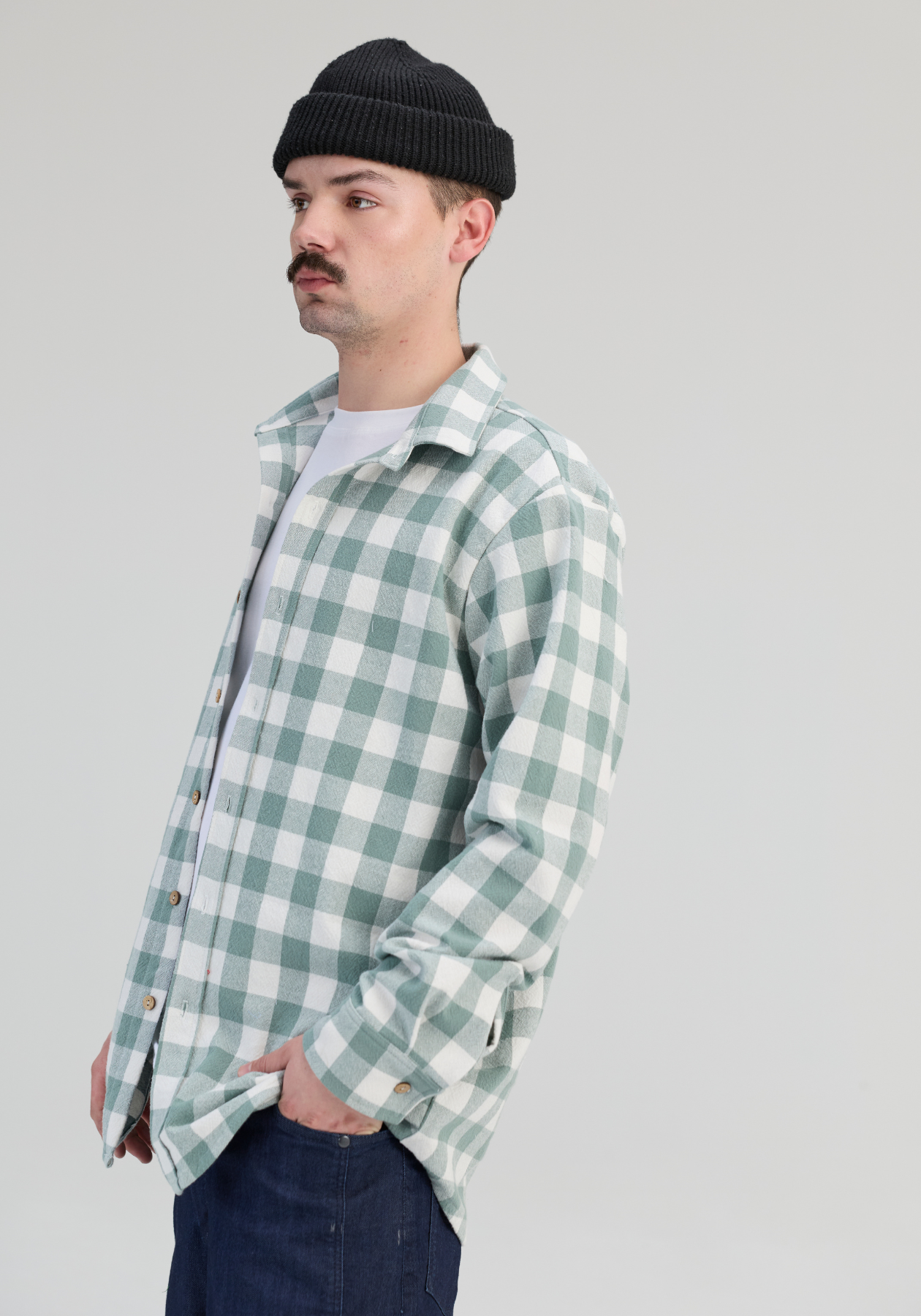 CHARLY – Chemise à carreaux vert et blanc