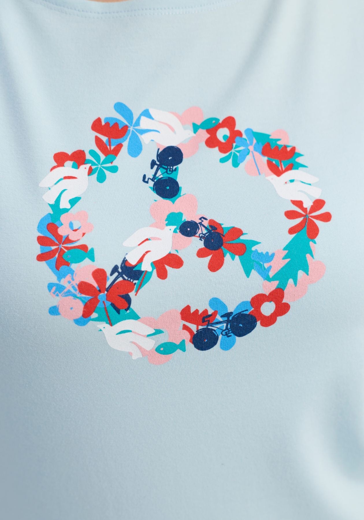BATISCAN - PEACE T-Shirt Sky blue