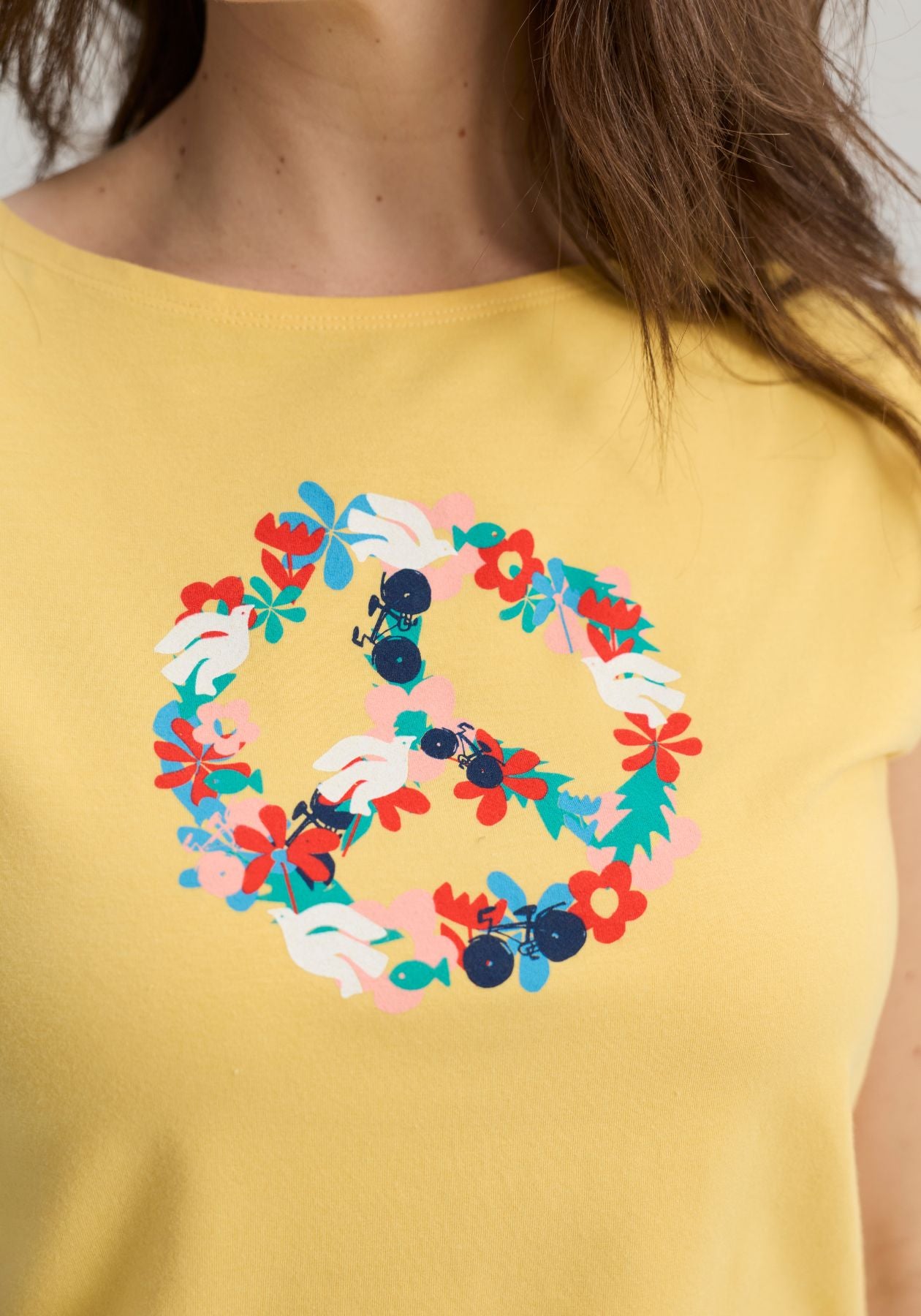 BATISCAN - T-shirt PEACE – Jaune soleil