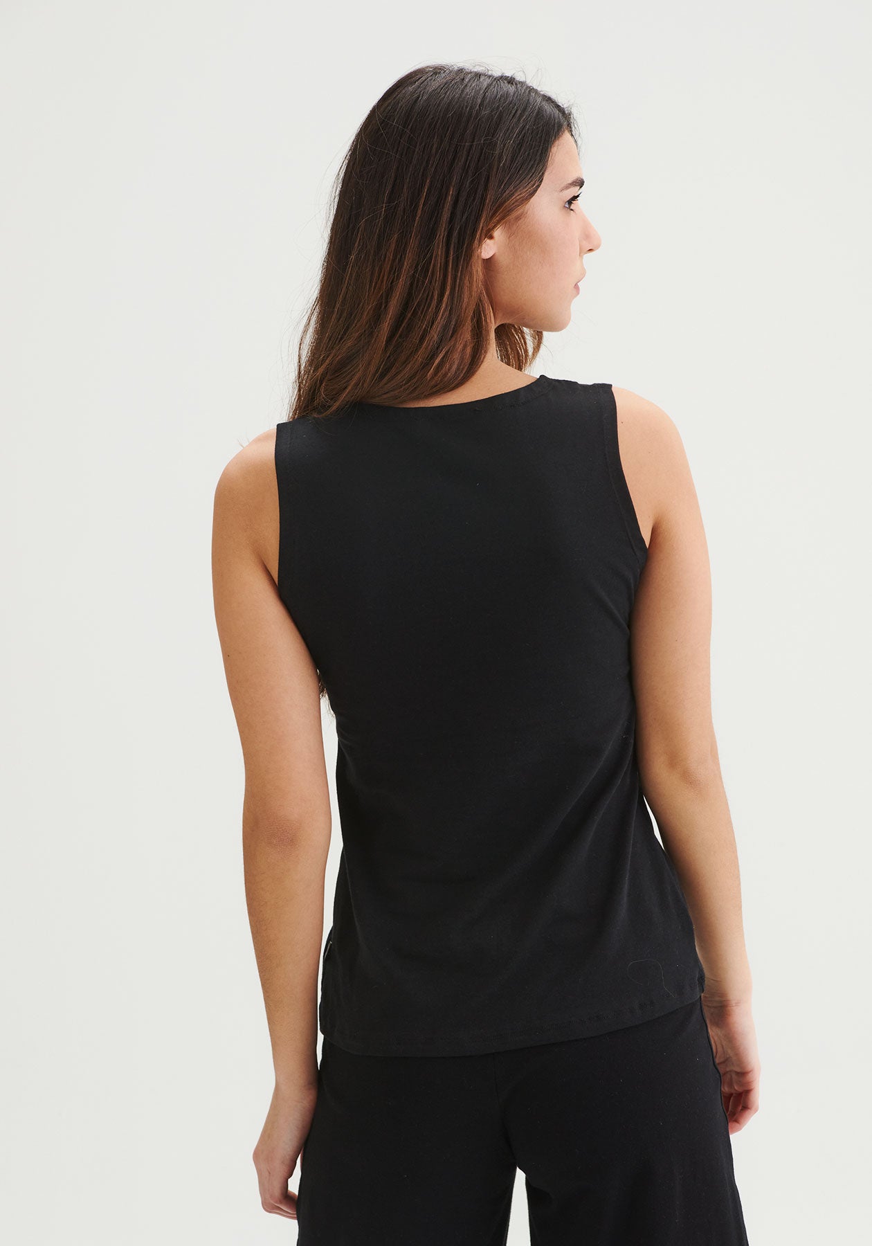 Camisole noir en coton bio - Mimosa