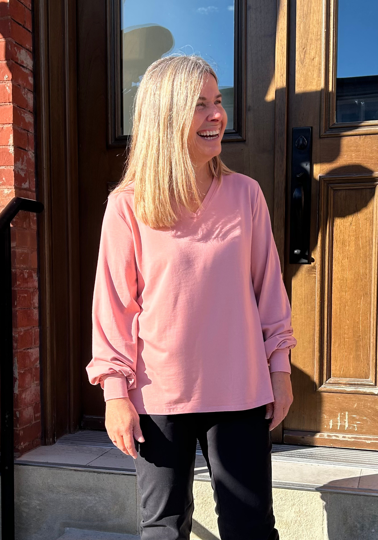 BELMINA - Haut manches longues rose