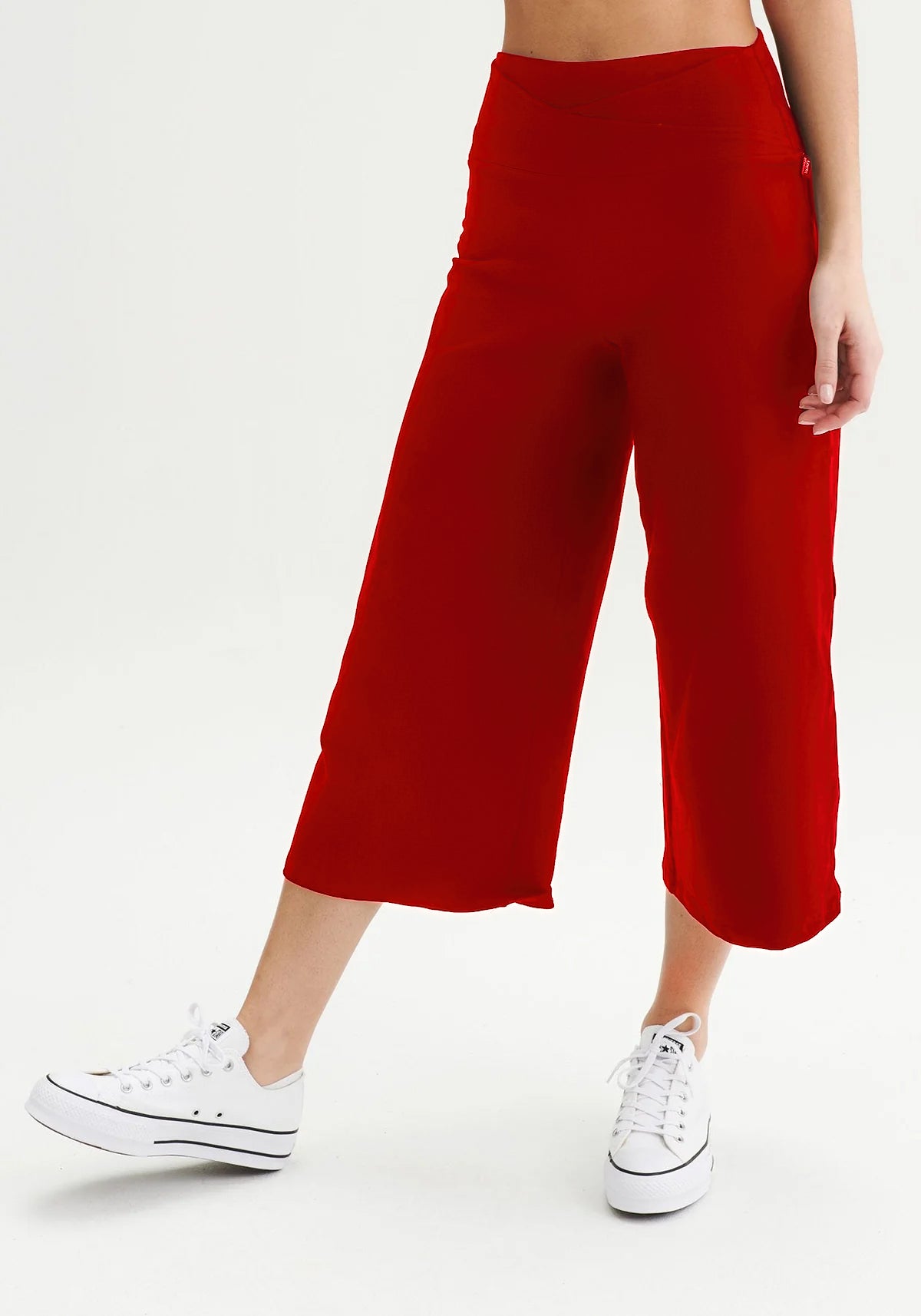 CALLA - Capri en coton bio rouge