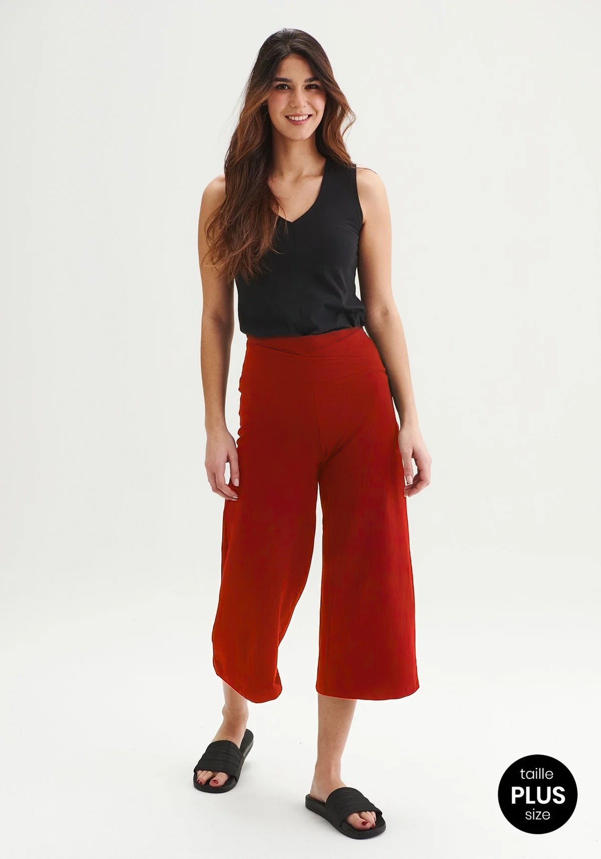 CALLA - Red organic cotton capri