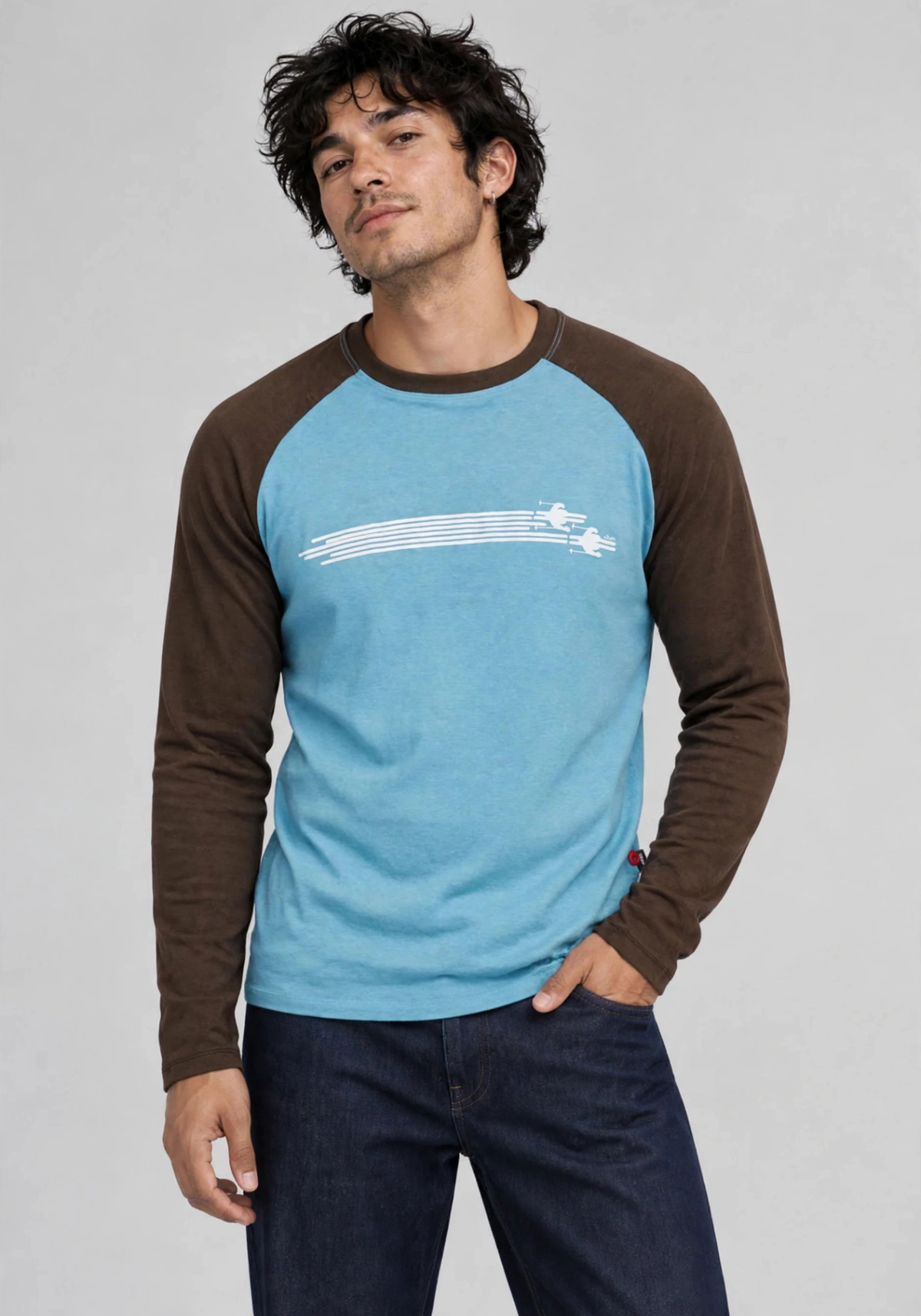 HORS PISTE | OÖM Chandail raglan choco aqua —TENCEL™ et laine merinos