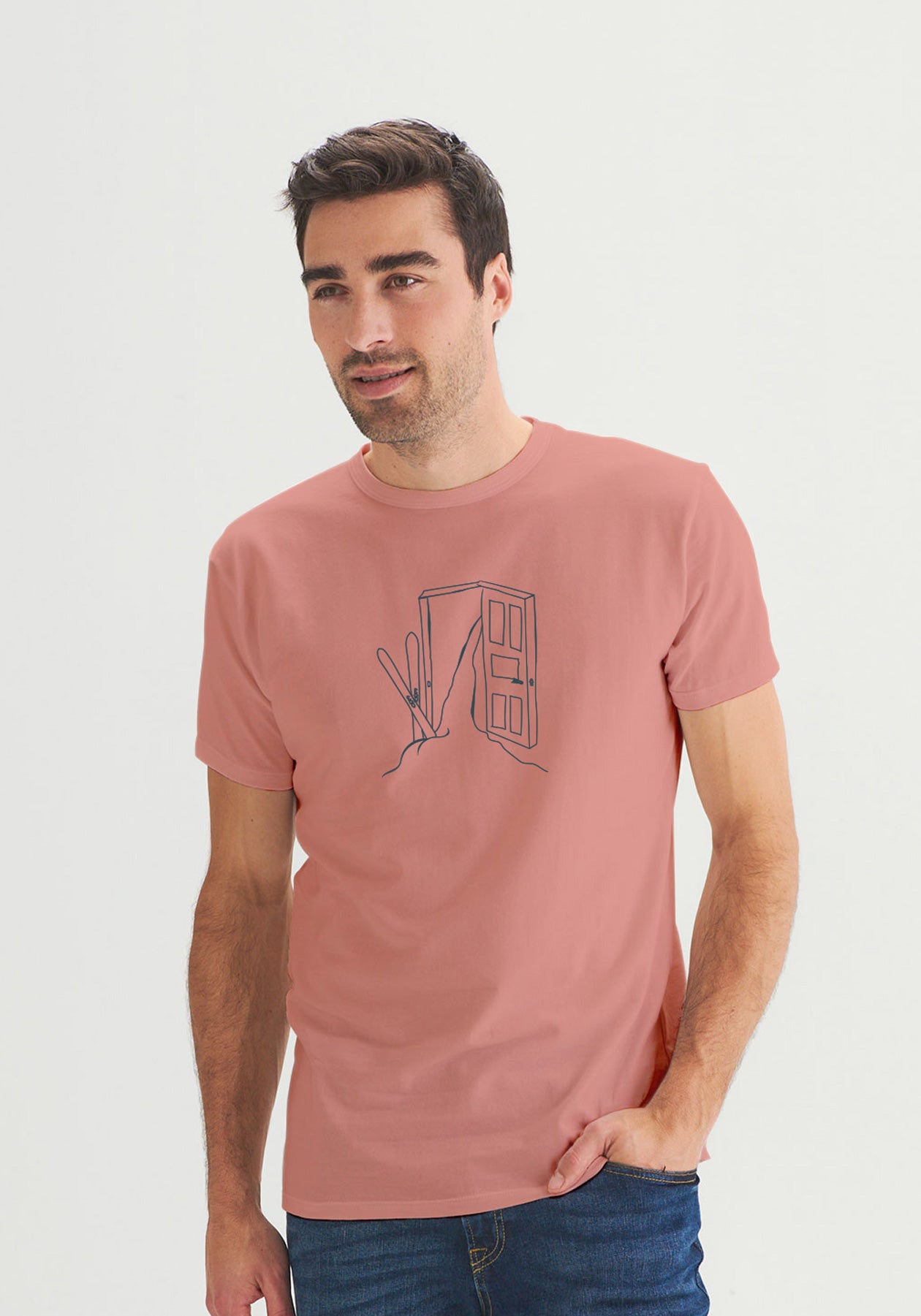 PREMIERE NEIGE- T-shirt rose imprimé