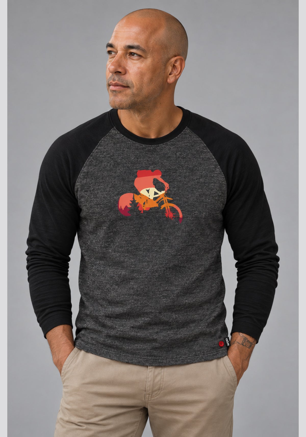 CREPUSCULE | OÖM T-shirt raglan manche longue coton bio charcoal