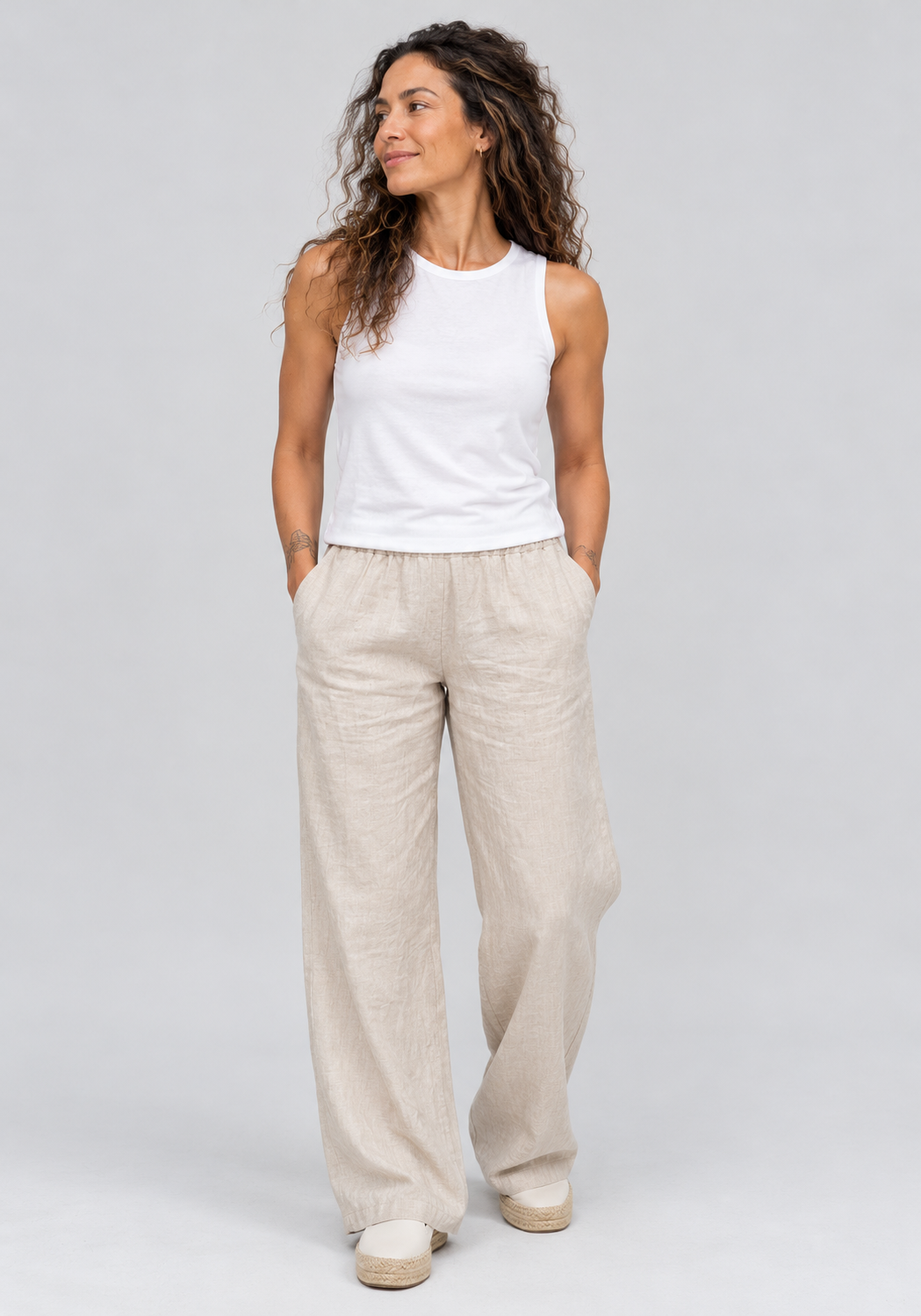 LIBERTÉ - Pantalon sable en chanvre et coton bio