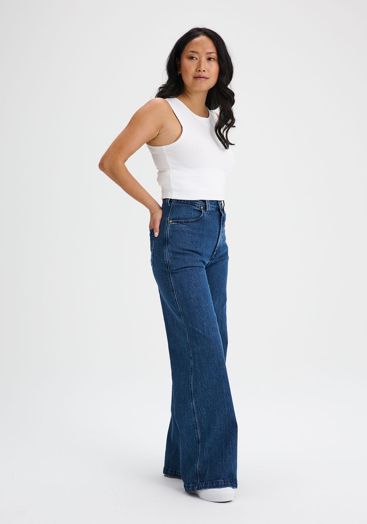 HOCHELAGA - Pantalon denim jambe évasée-Bas-Message Factory
