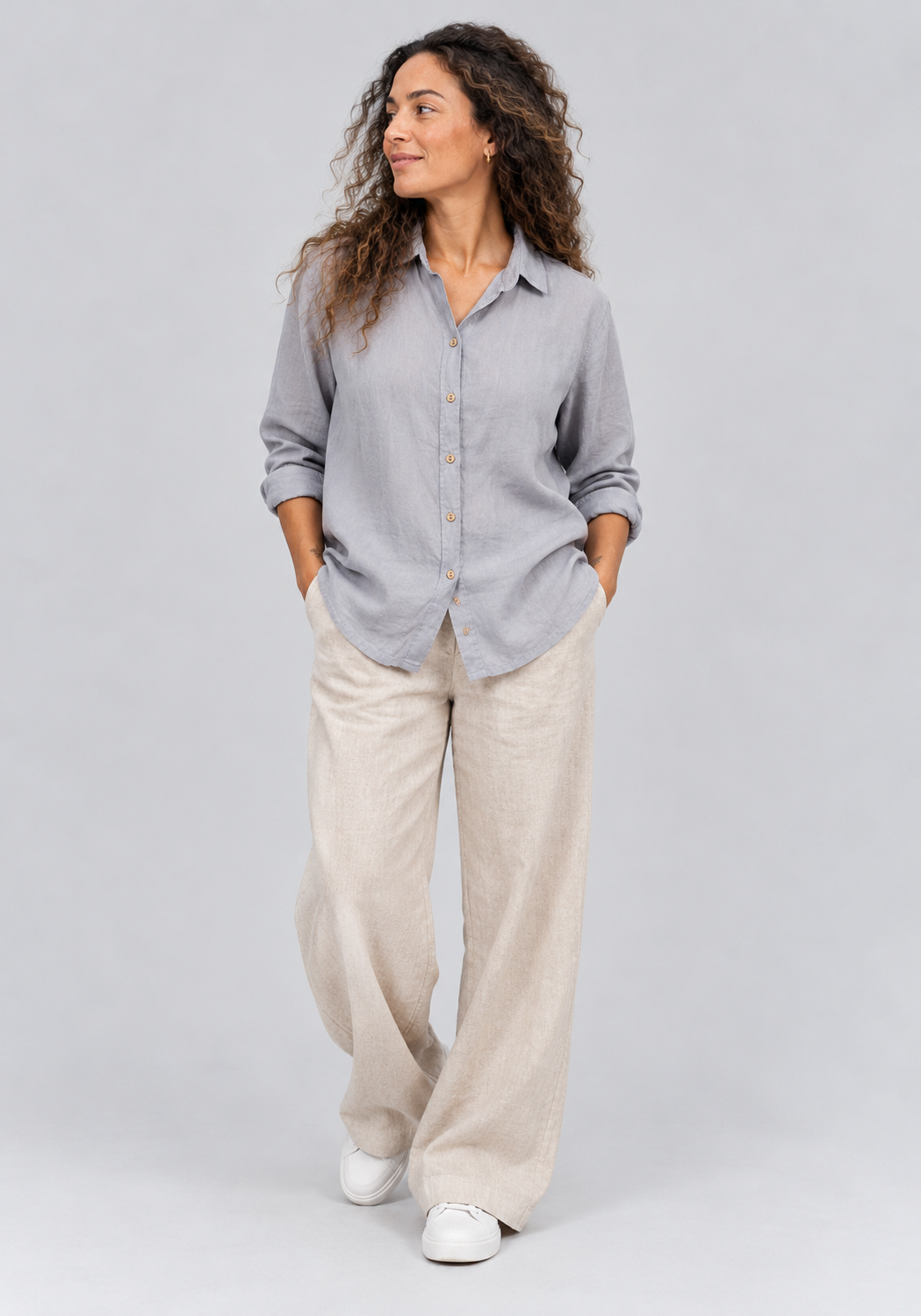 LIBERTÉ - Pantalon sable en chanvre et coton bio