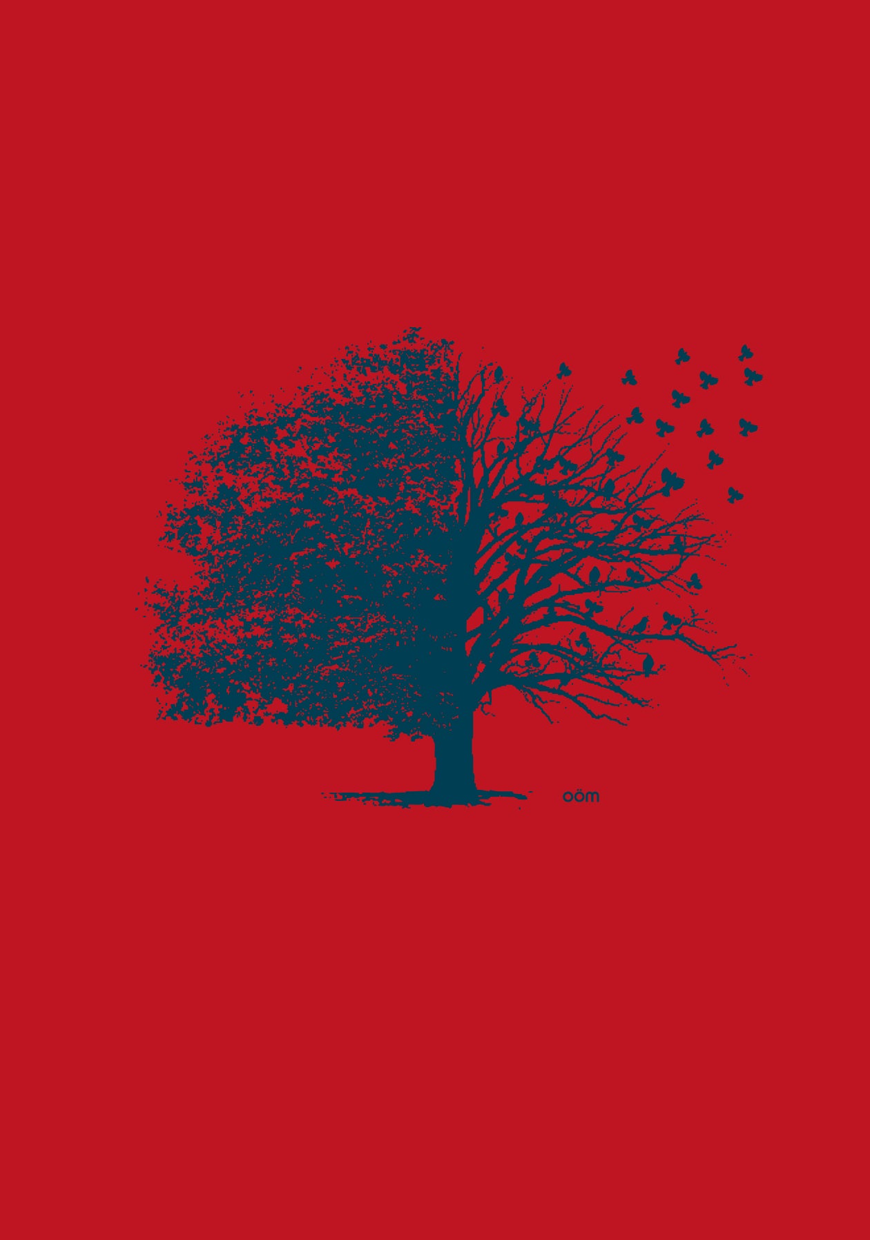 T-shirt rouge Camouflage en coton bio & design nature | OOM Ethikwear