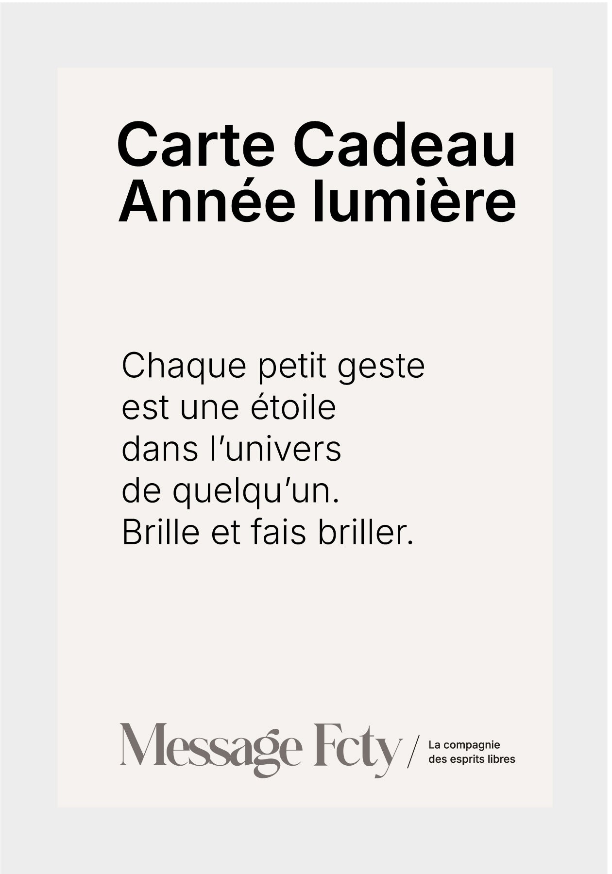 Gift card Light year MESSAGE FCTY/ ÖOM ( Virtual version)