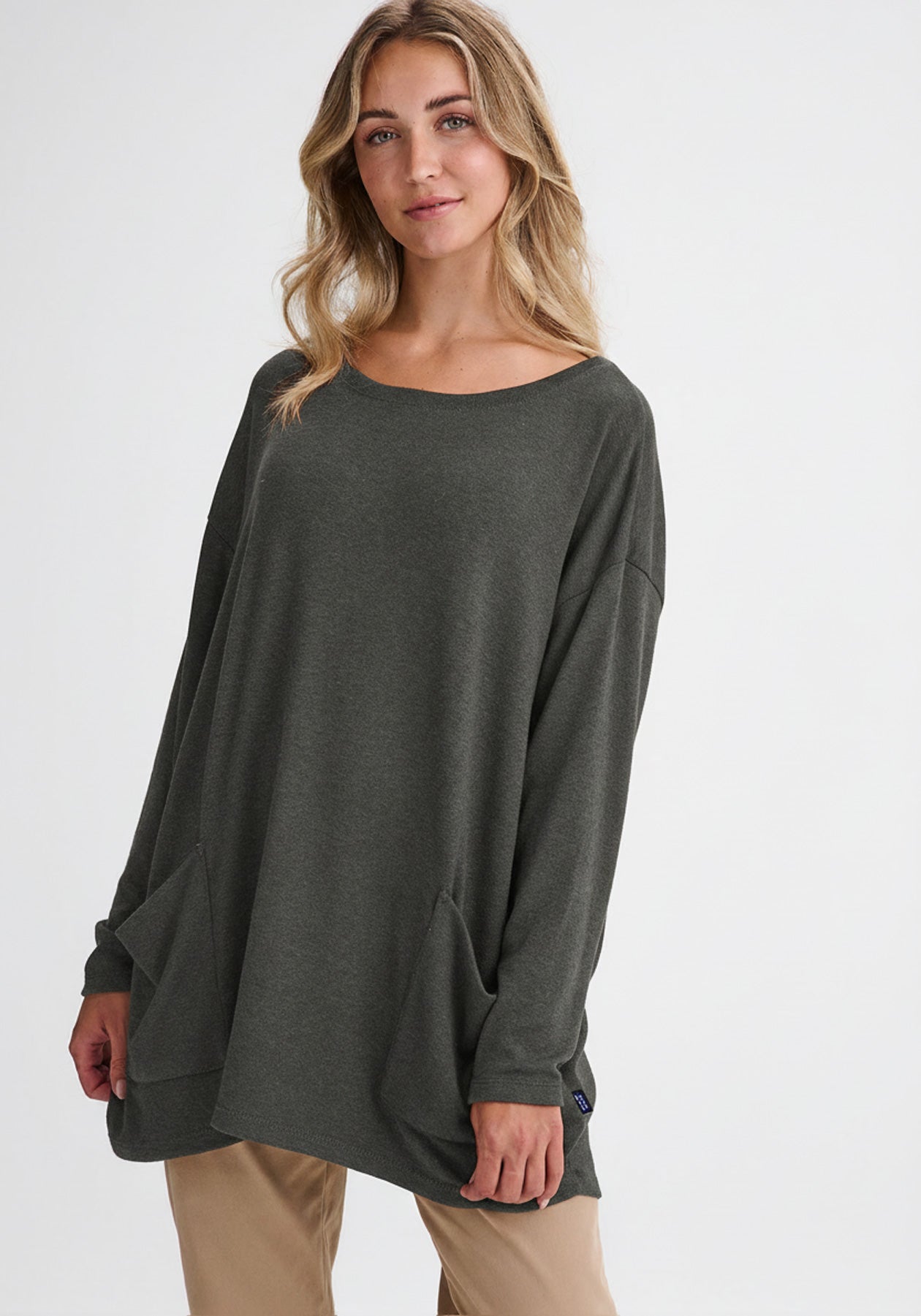 AUCLAIR - Gray green long sleeve top