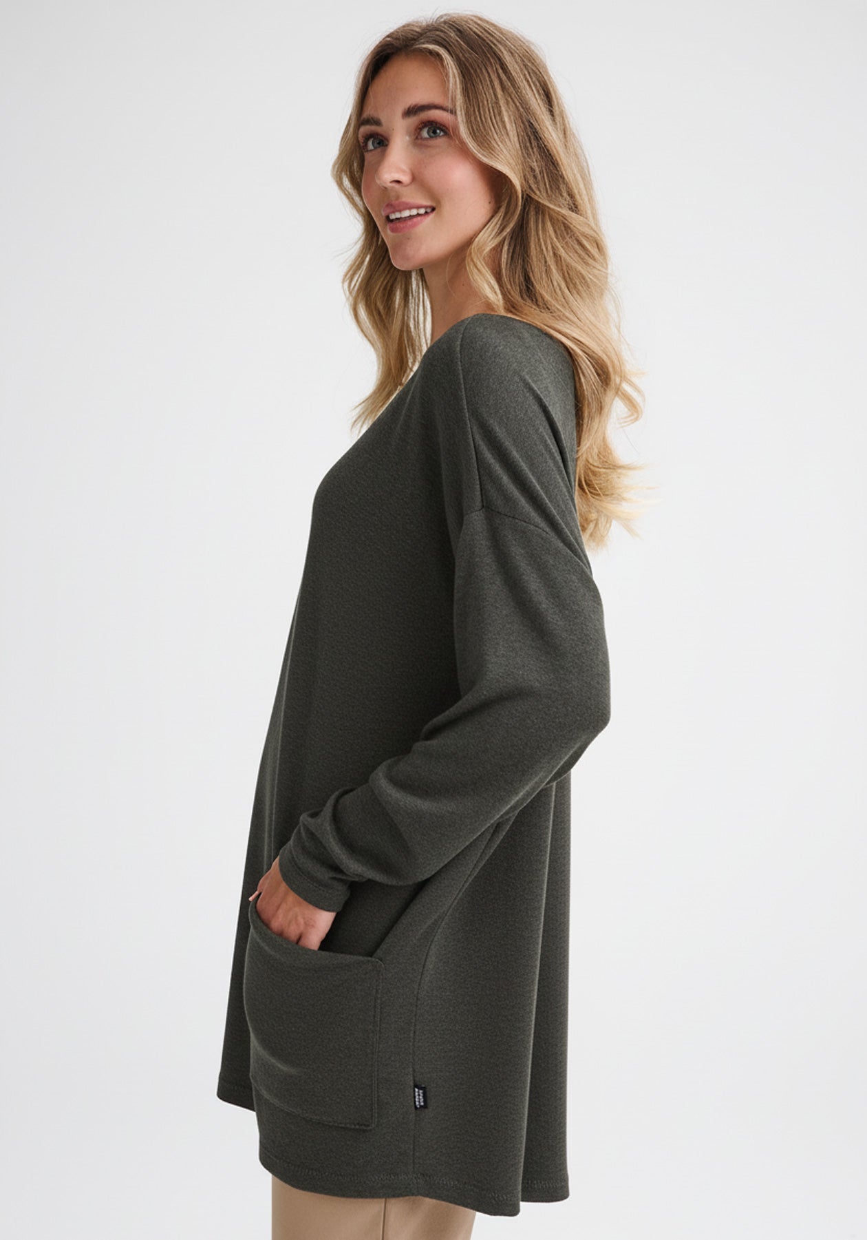 AUCLAIR - Gray green long sleeve top