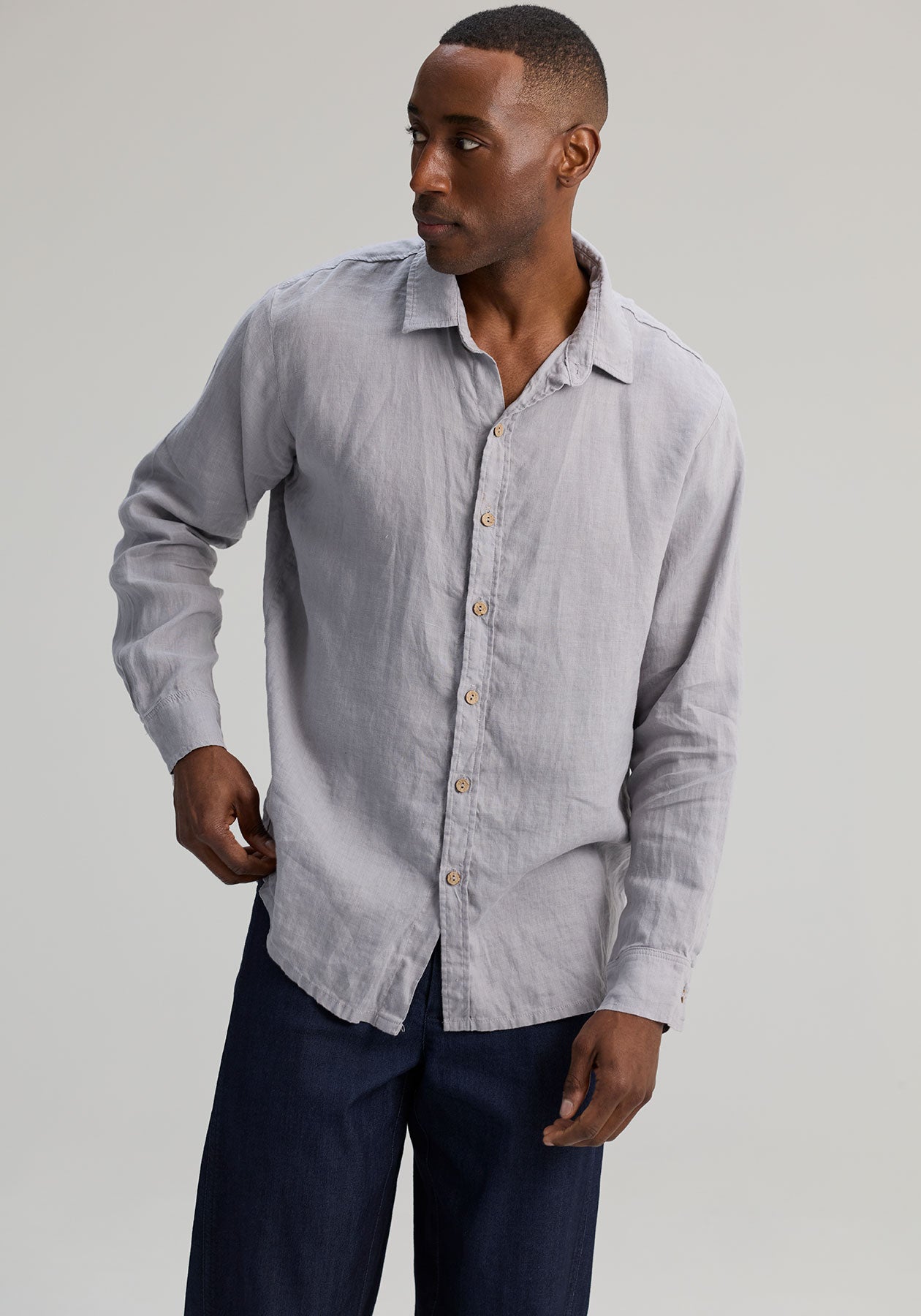 CHARLY | OÖM Chemise manches longues bleu gris