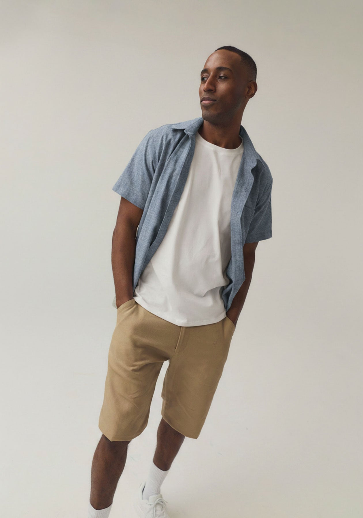 HENRY – Natural blue Short Sleeved Shirt