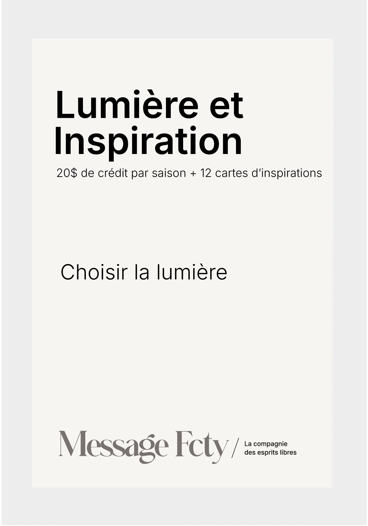 Abonnement Lumière et inspiration -Édition limitée 20 ans