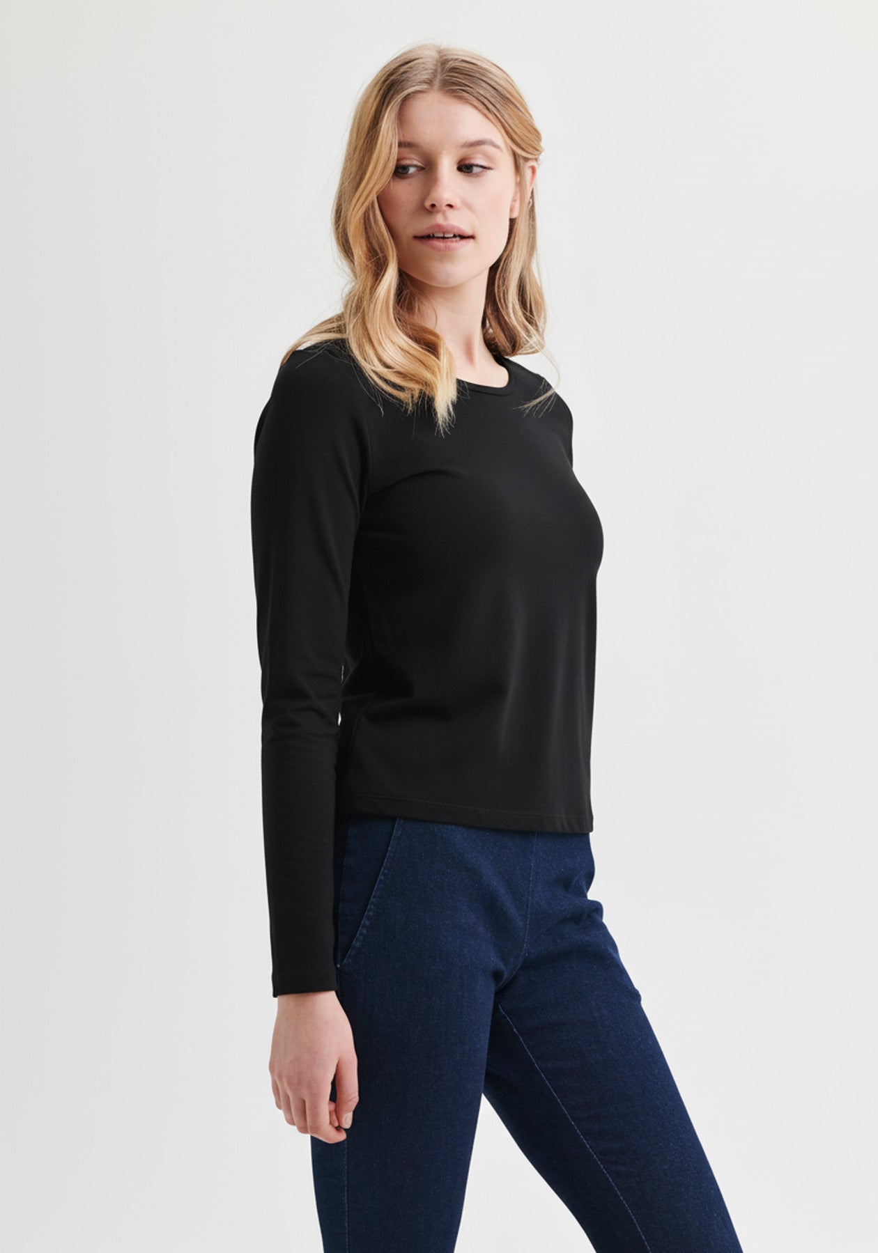 Lydia Black Long Sleeve Top – Organic Cotton