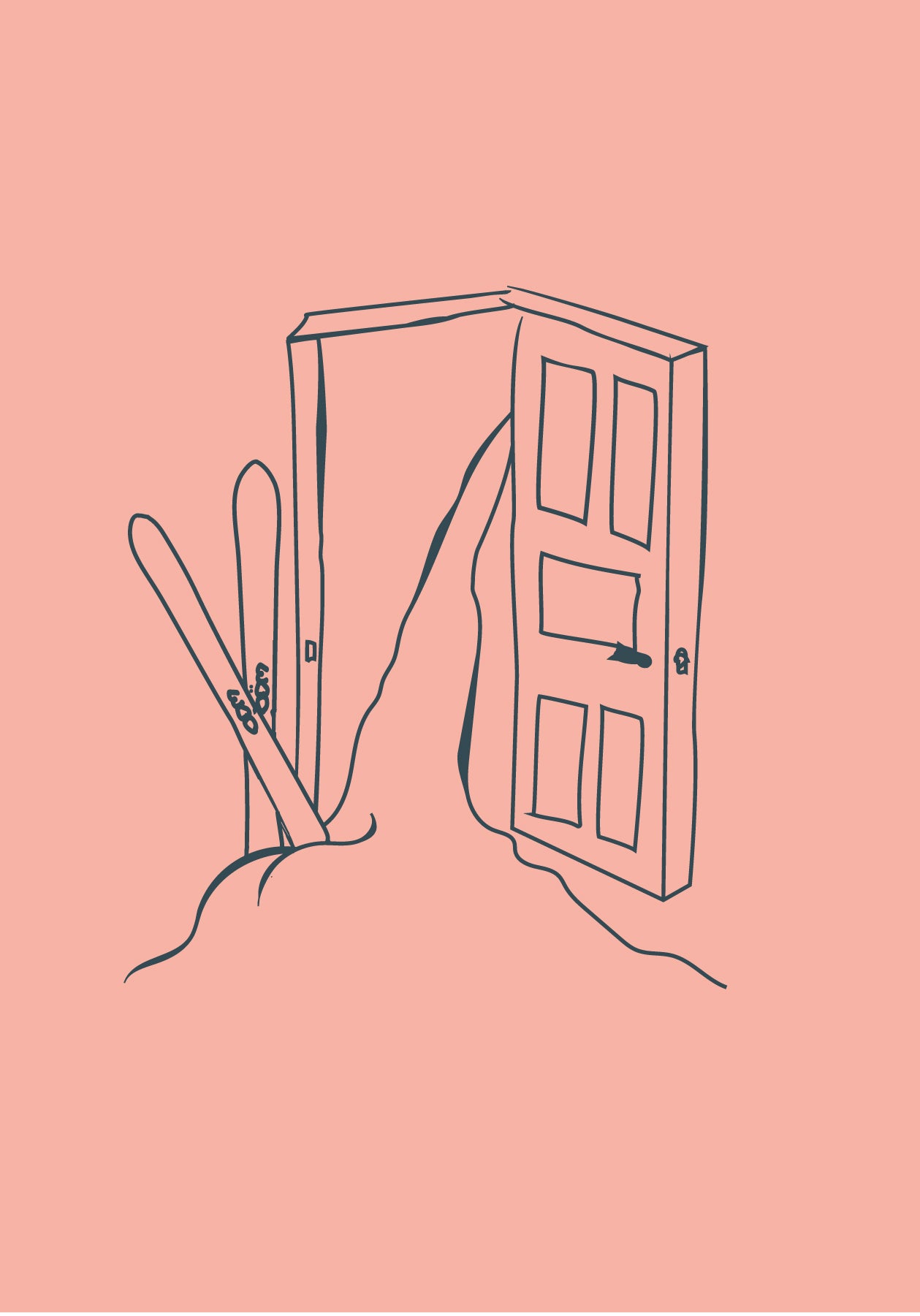 PREMIERE NEIGE- T-shirt rose imprimé