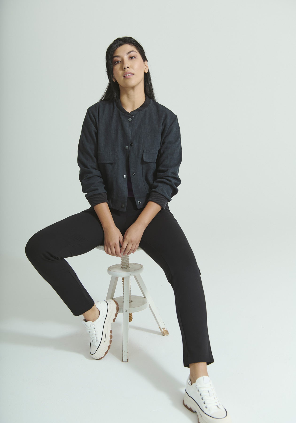 SHERBROOKE 2 - Black lyocell and cotton pants