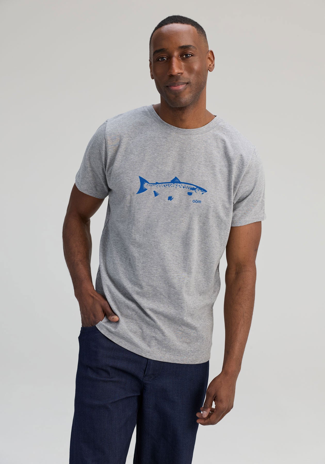 PÊCHEUR - OÖM T-shirt gris chiné