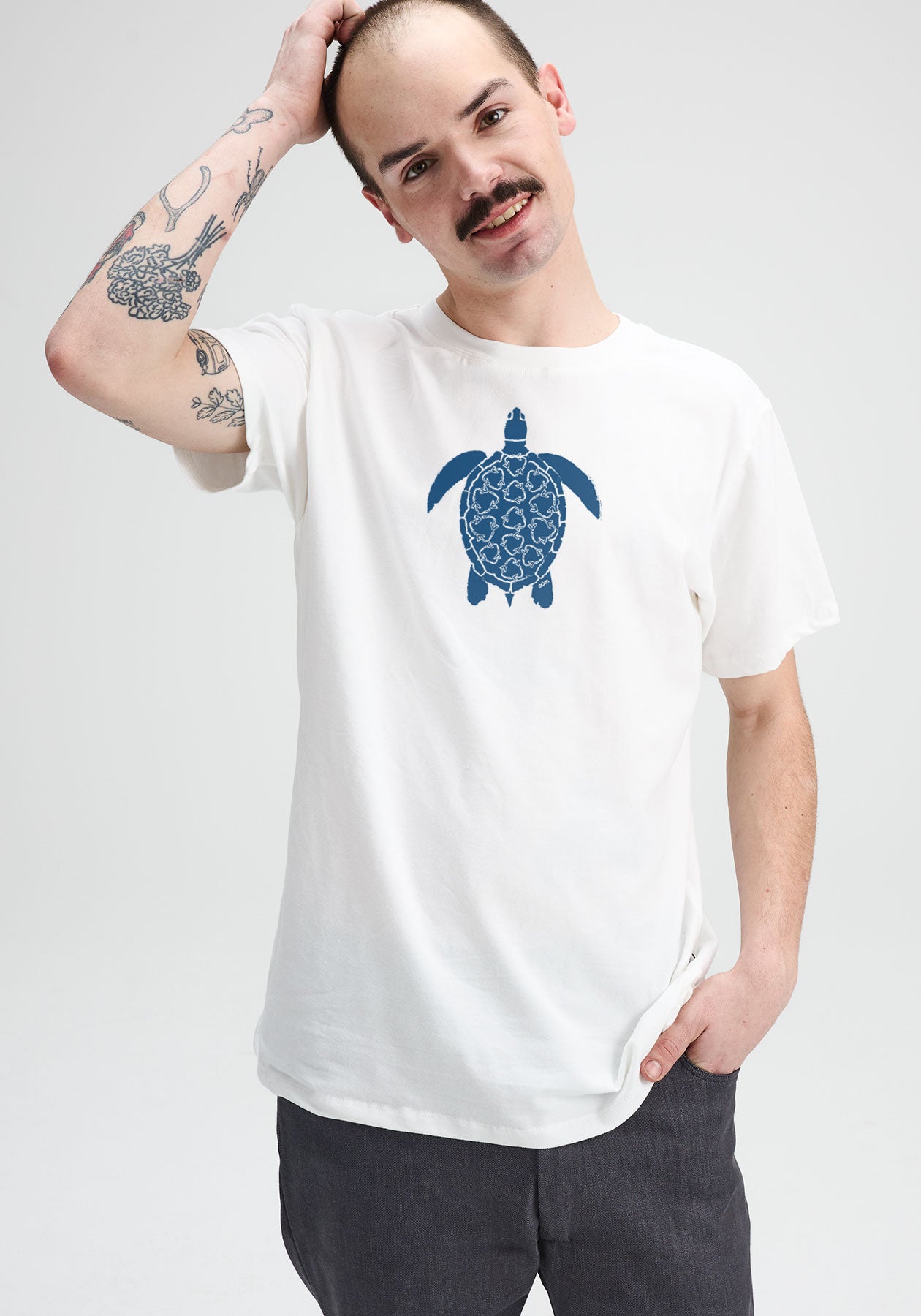 TORTUE- T-shirt blanc en coton biologique