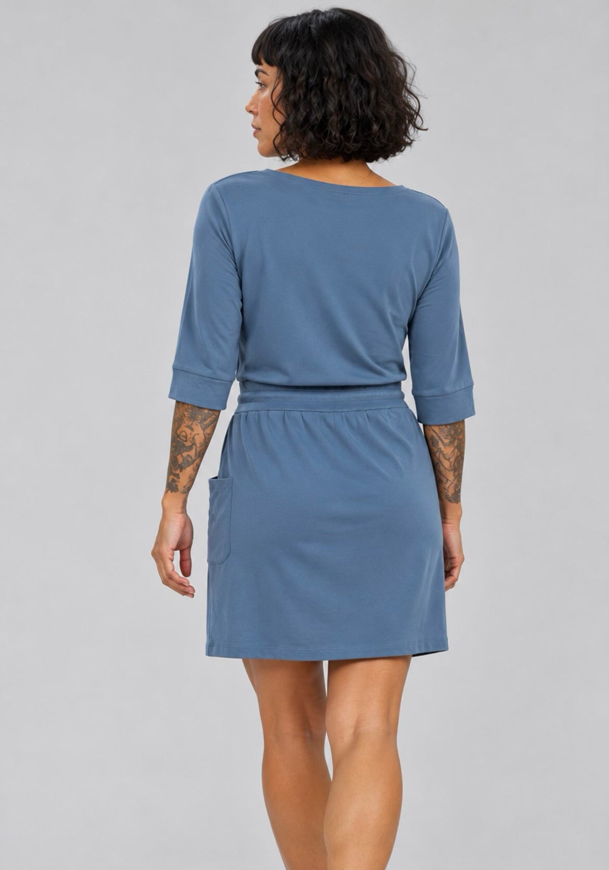 SWEET PEA - Robe manche 3/4  bleu océan