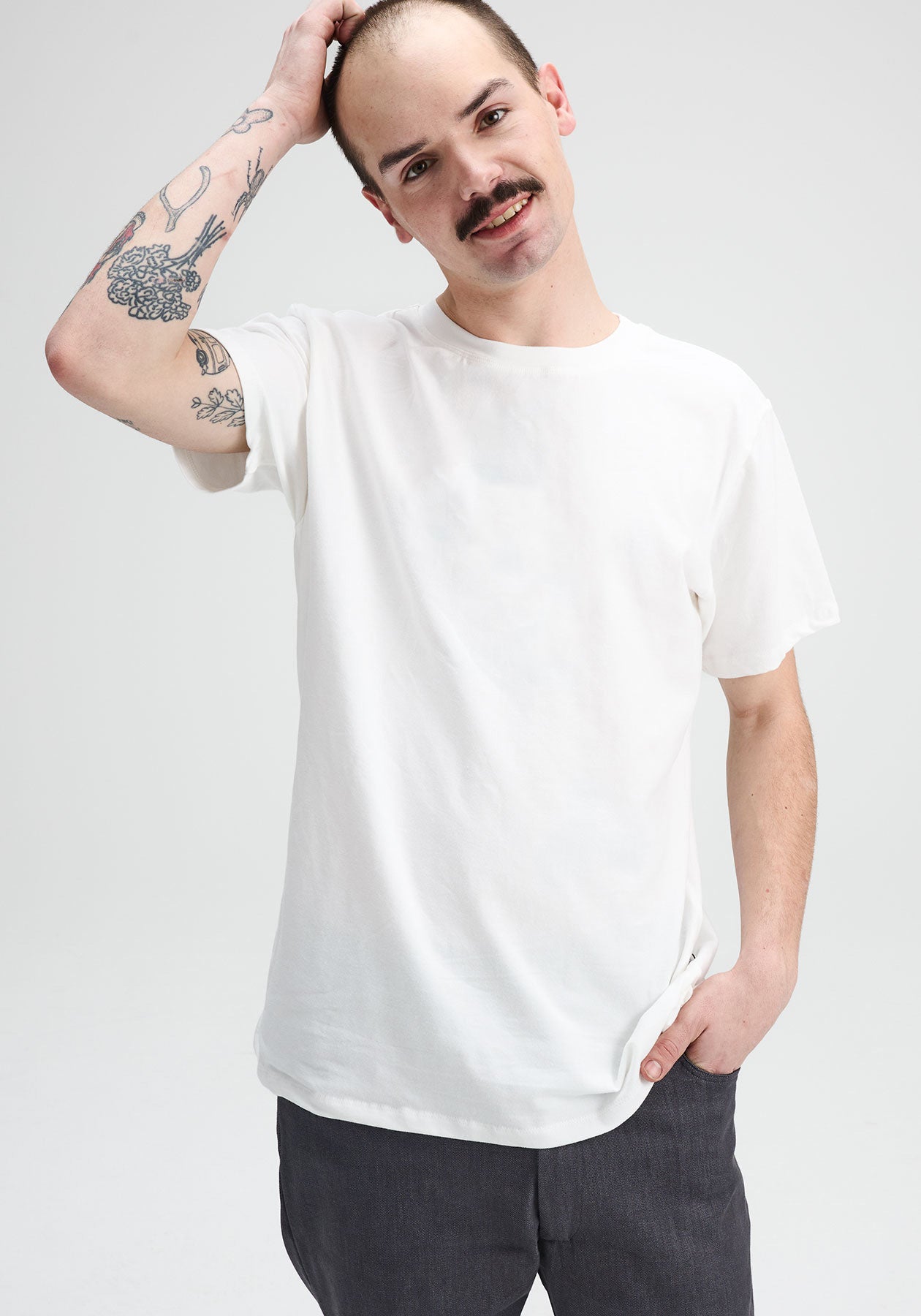 OÖM - T-shirt blanc uni en coton biologique