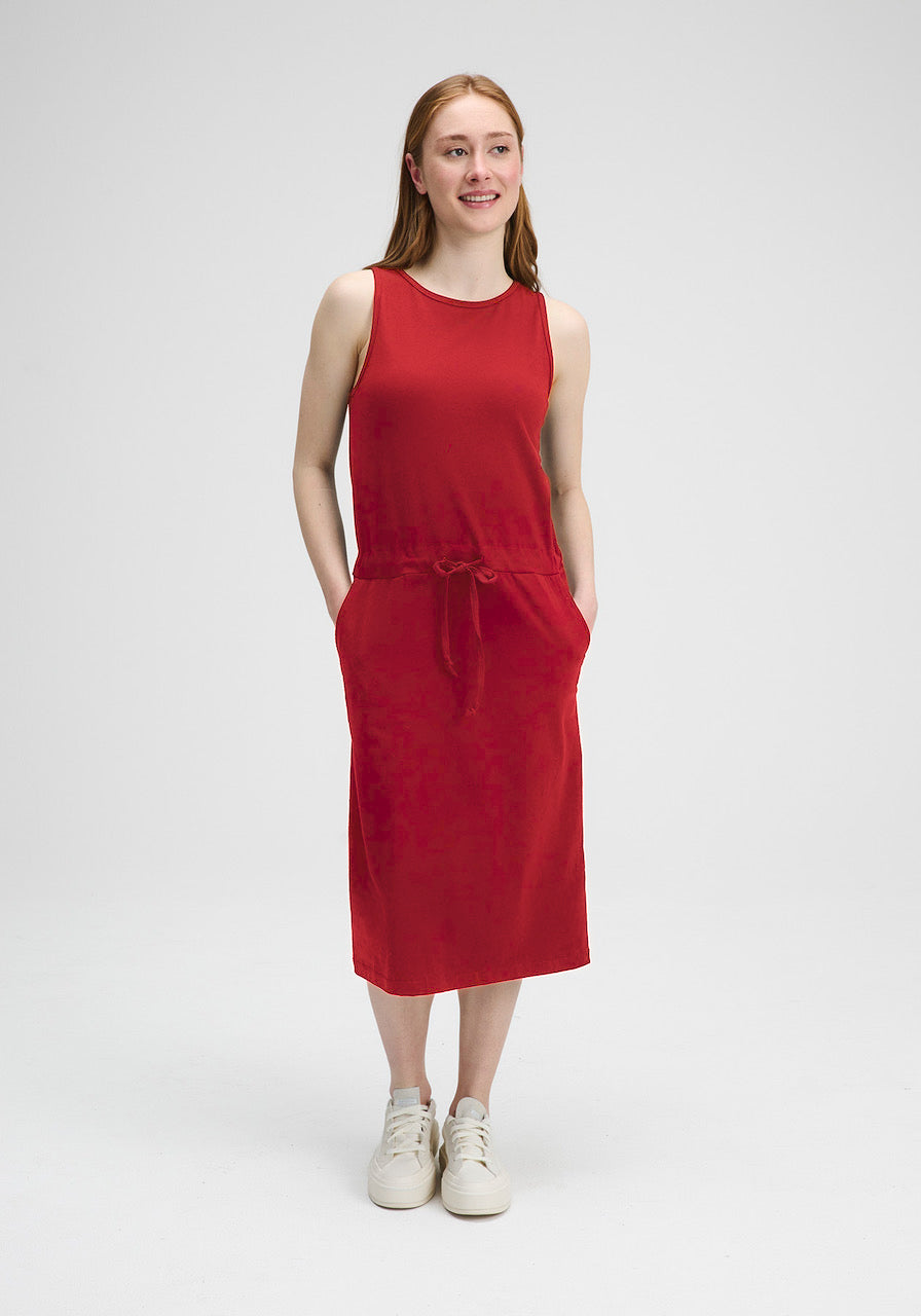 Kim – Sleeveless Black Dress in Organic Cotton, Made in Quebec