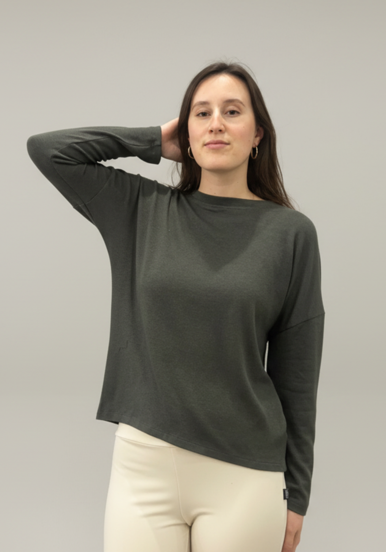 CHANDLER - Haut manches longues gris-vert