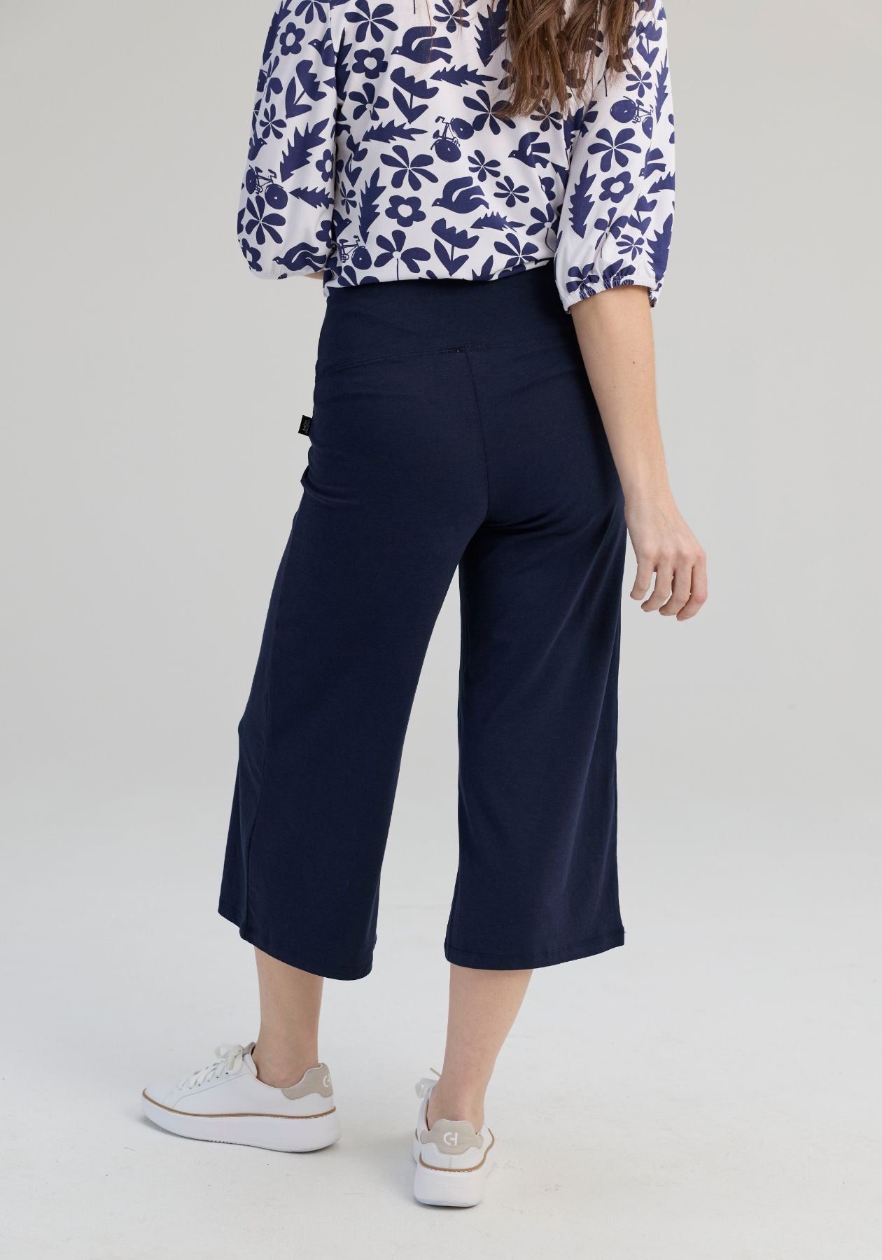 CALLA - Capri en rayonne de bambou et coton marine