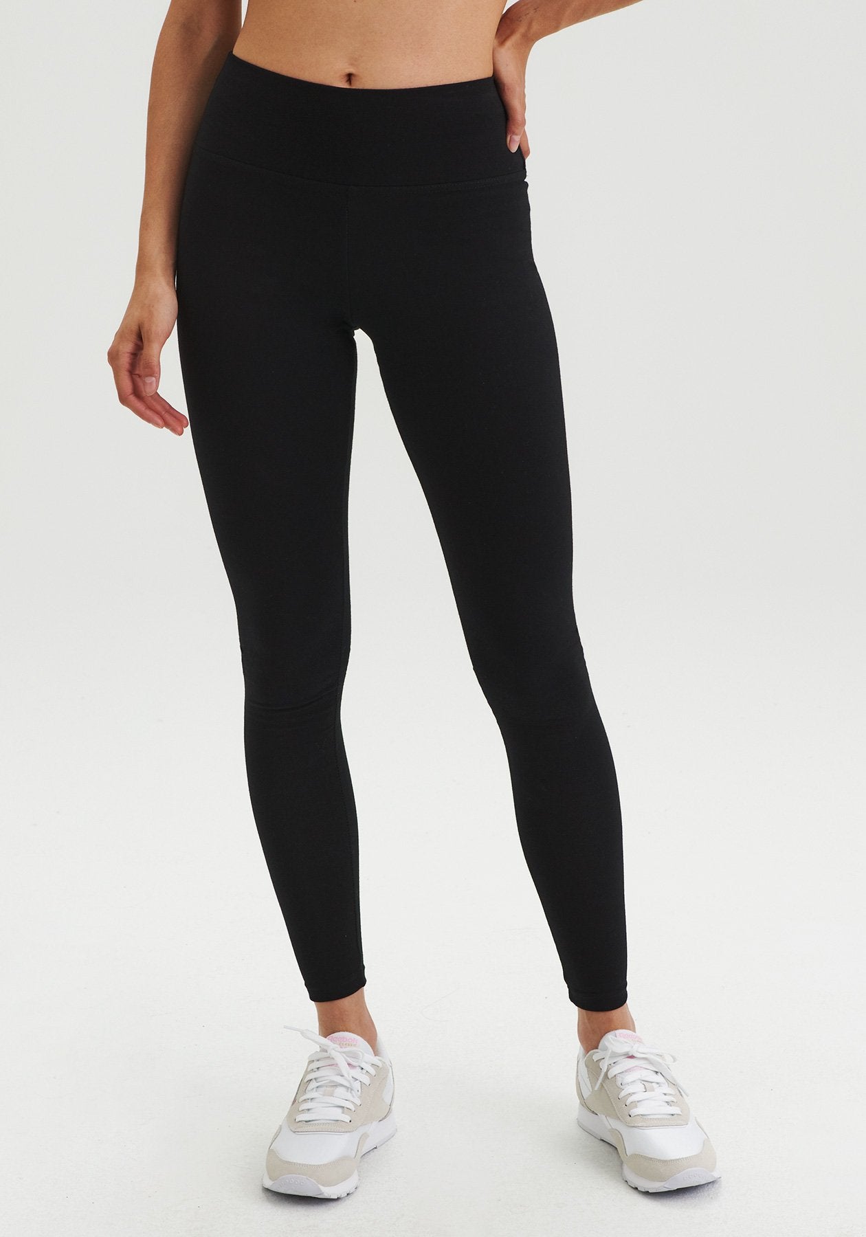 Legging noir en coton biologique taille haute