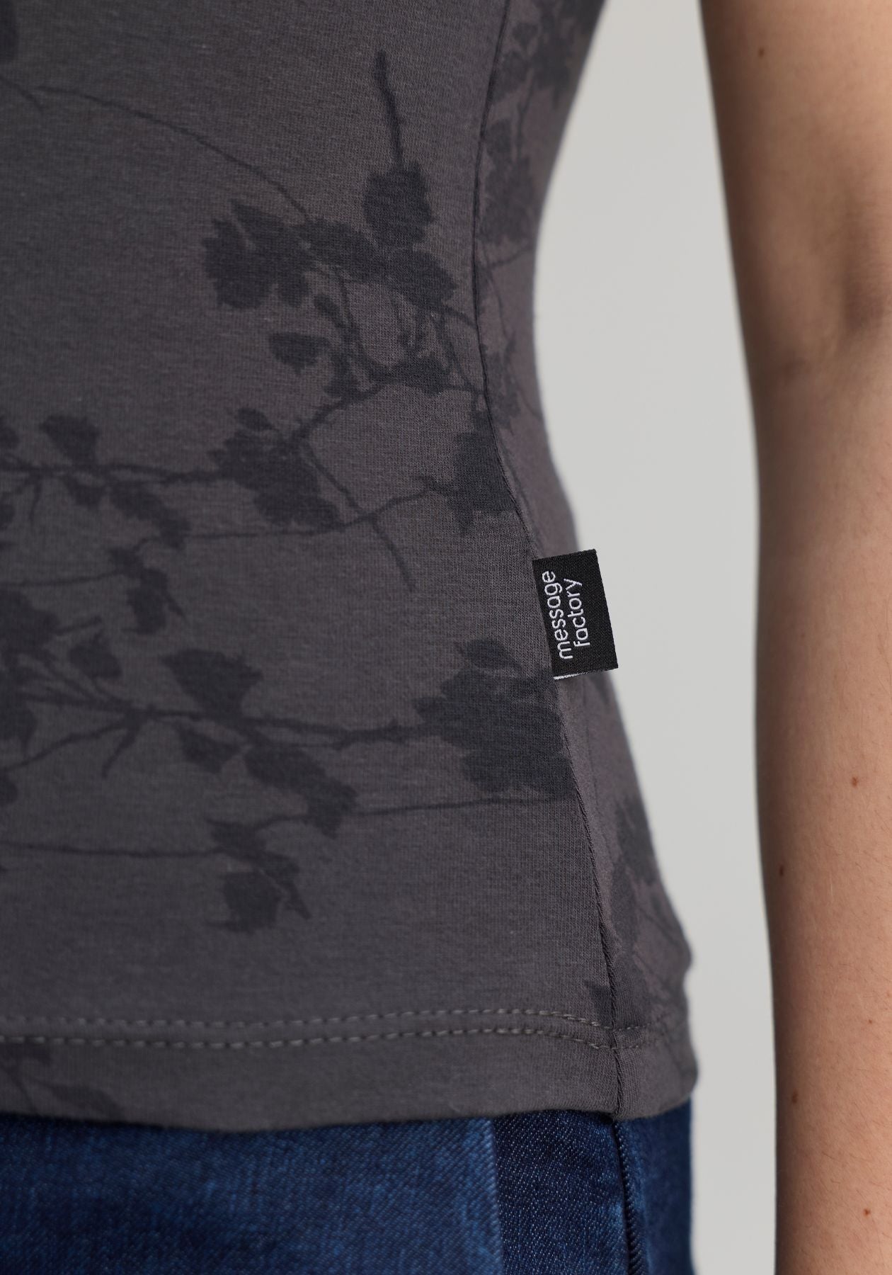 BROMPTON - Grey organic cotton printed camisole