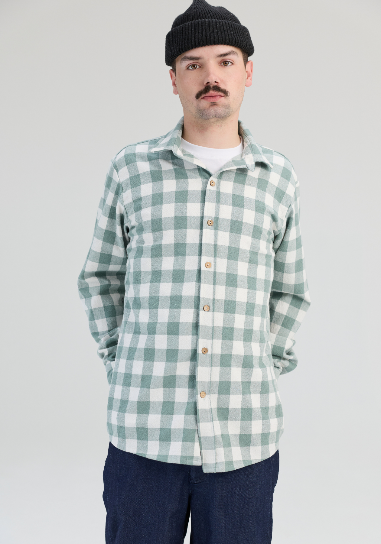 CHARLY – Chemise à carreaux vert et blanc