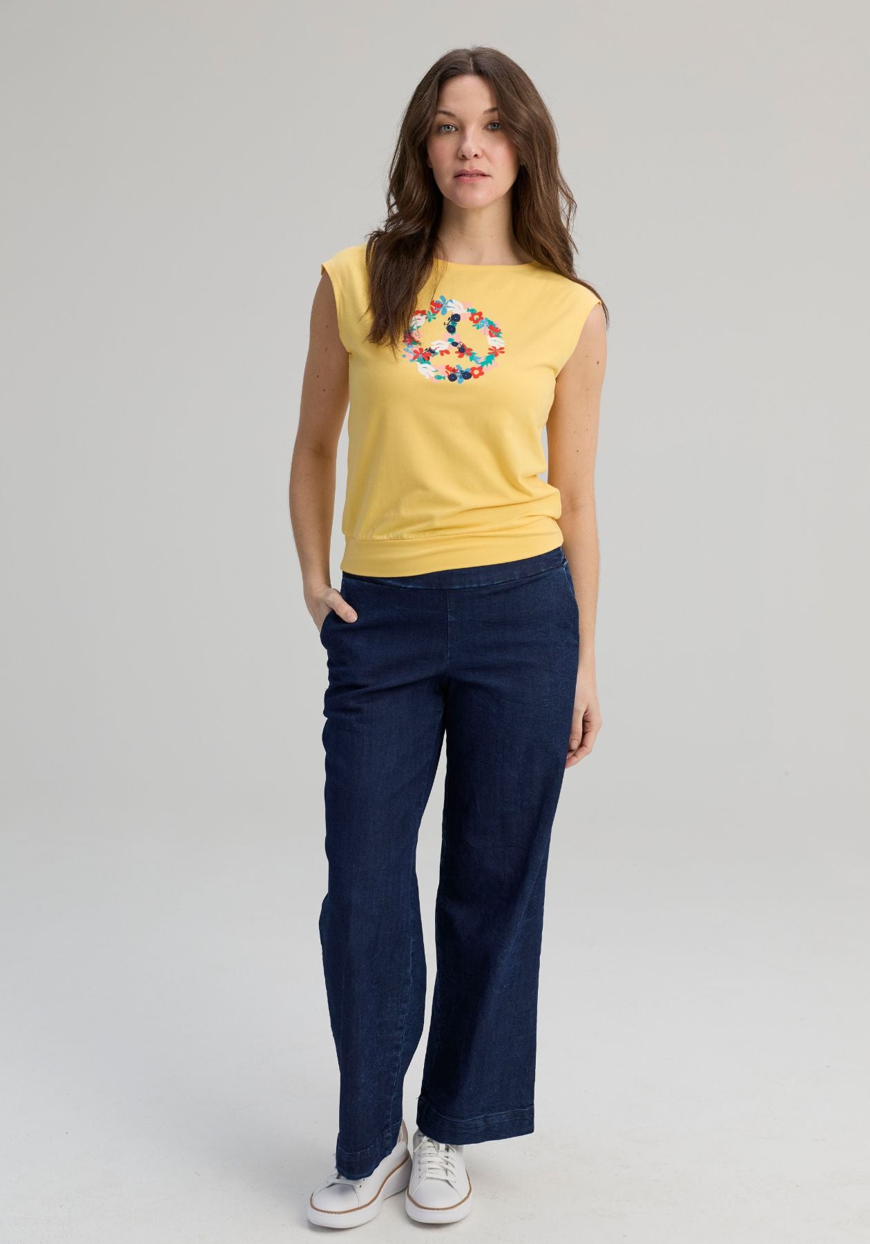 BATISCAN - T-shirt PEACE – Jaune soleil