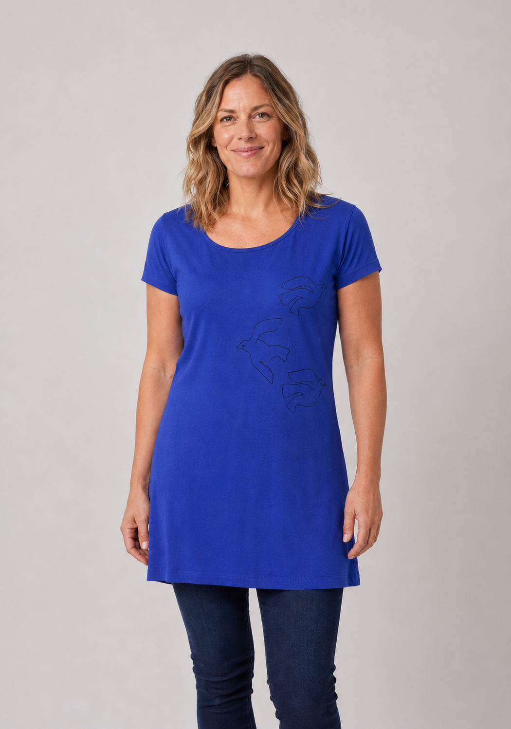 ANEMONE - Blue short-sleeved tunic