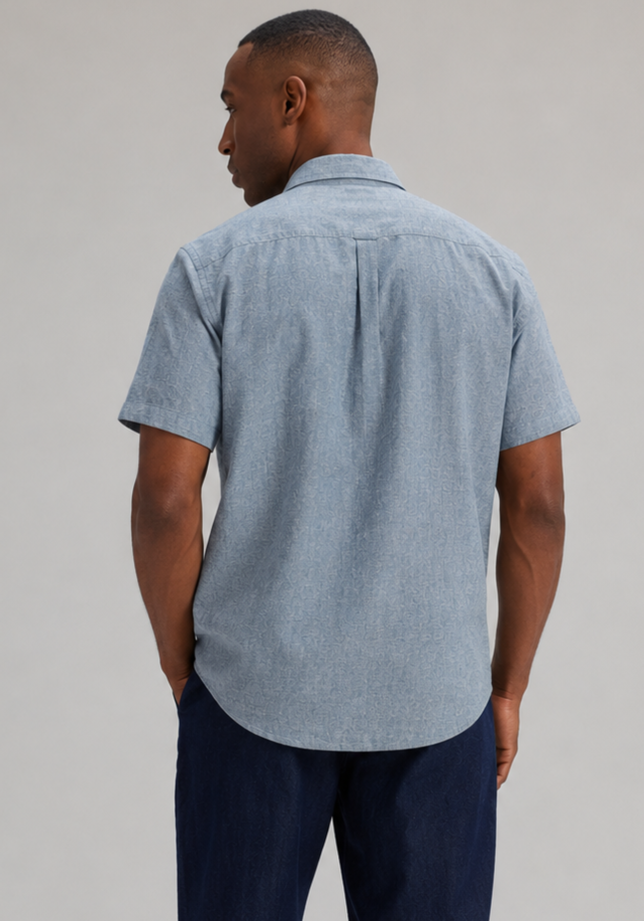 HENRY – Natural blue Short Sleeved Shirt