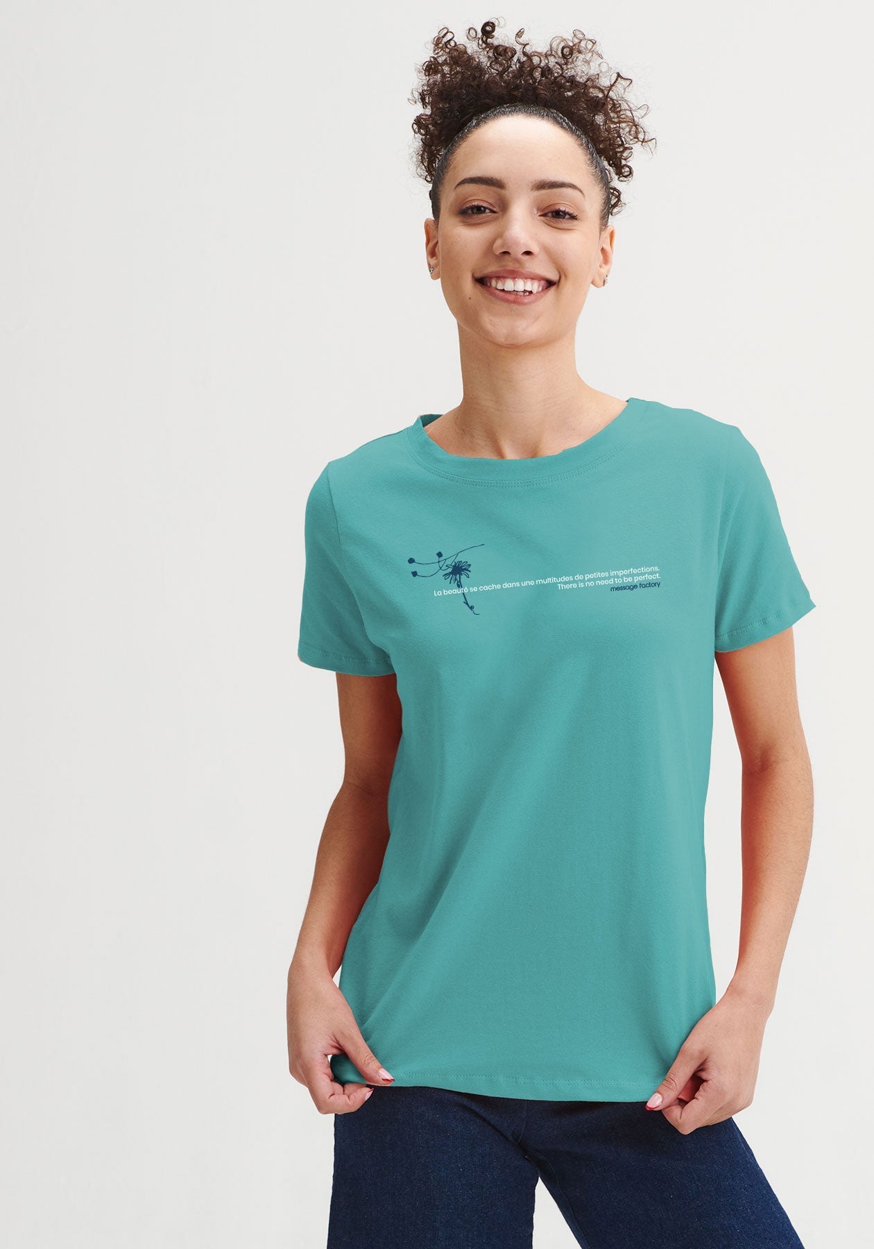 PERFECT - T-shirt femme azur-Hauts-Message Factory