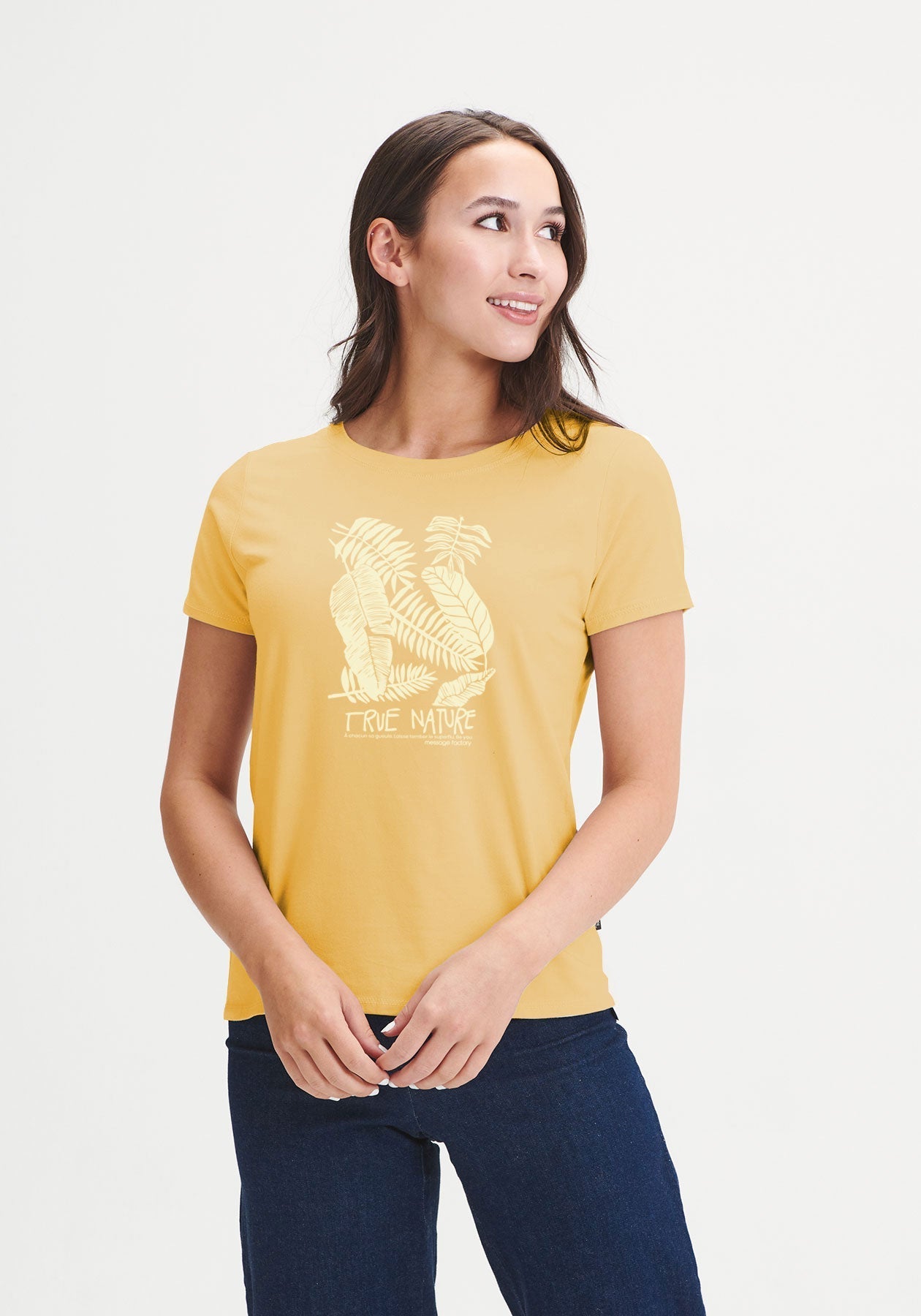 TRUE NATURE - T-shirt femme jaune-Hauts-Message Factory